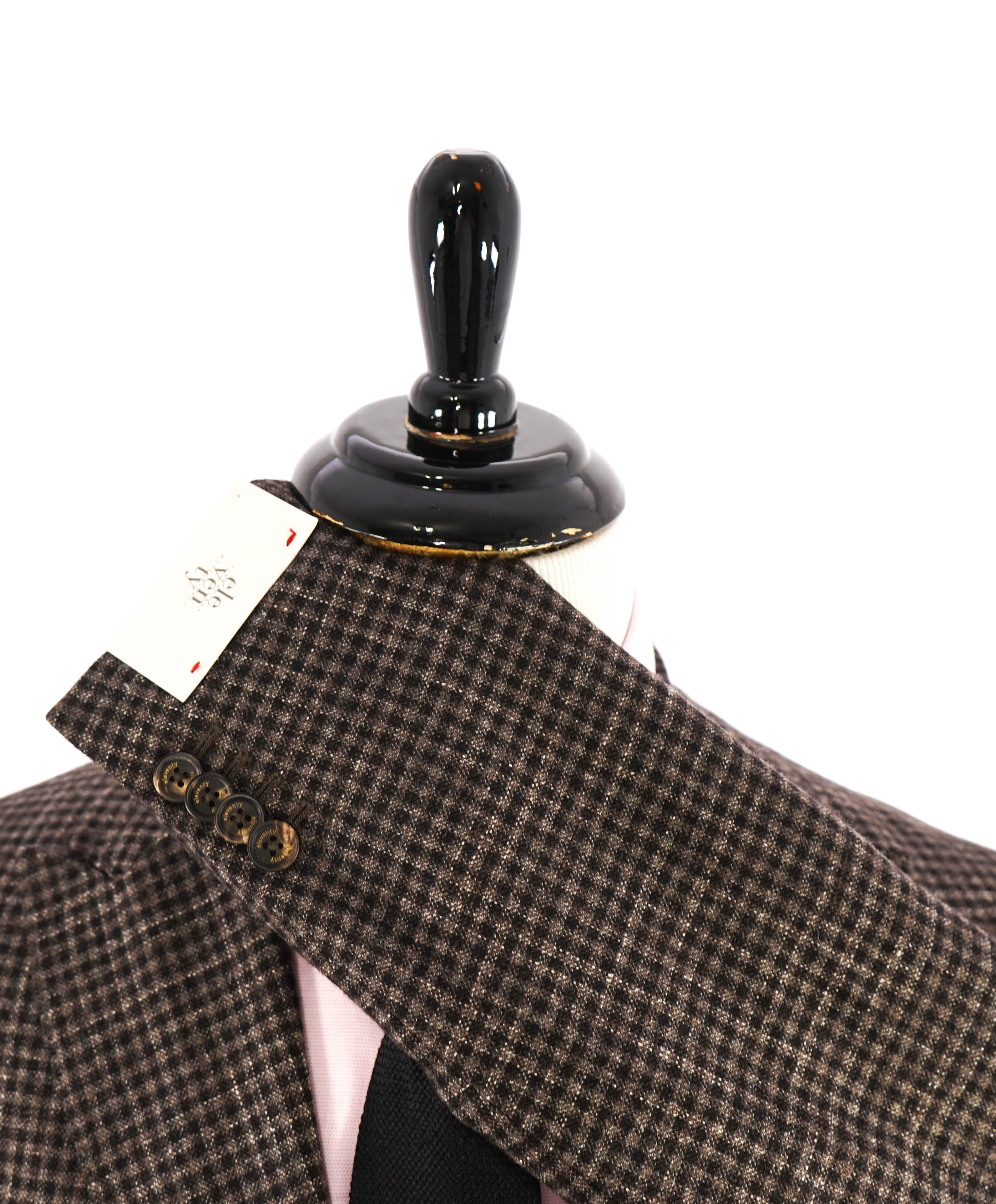 ELEVENTY - Brown Check Semi-Lined LINEN/WOOL/COTTON Blazer - 44 (54 EU)