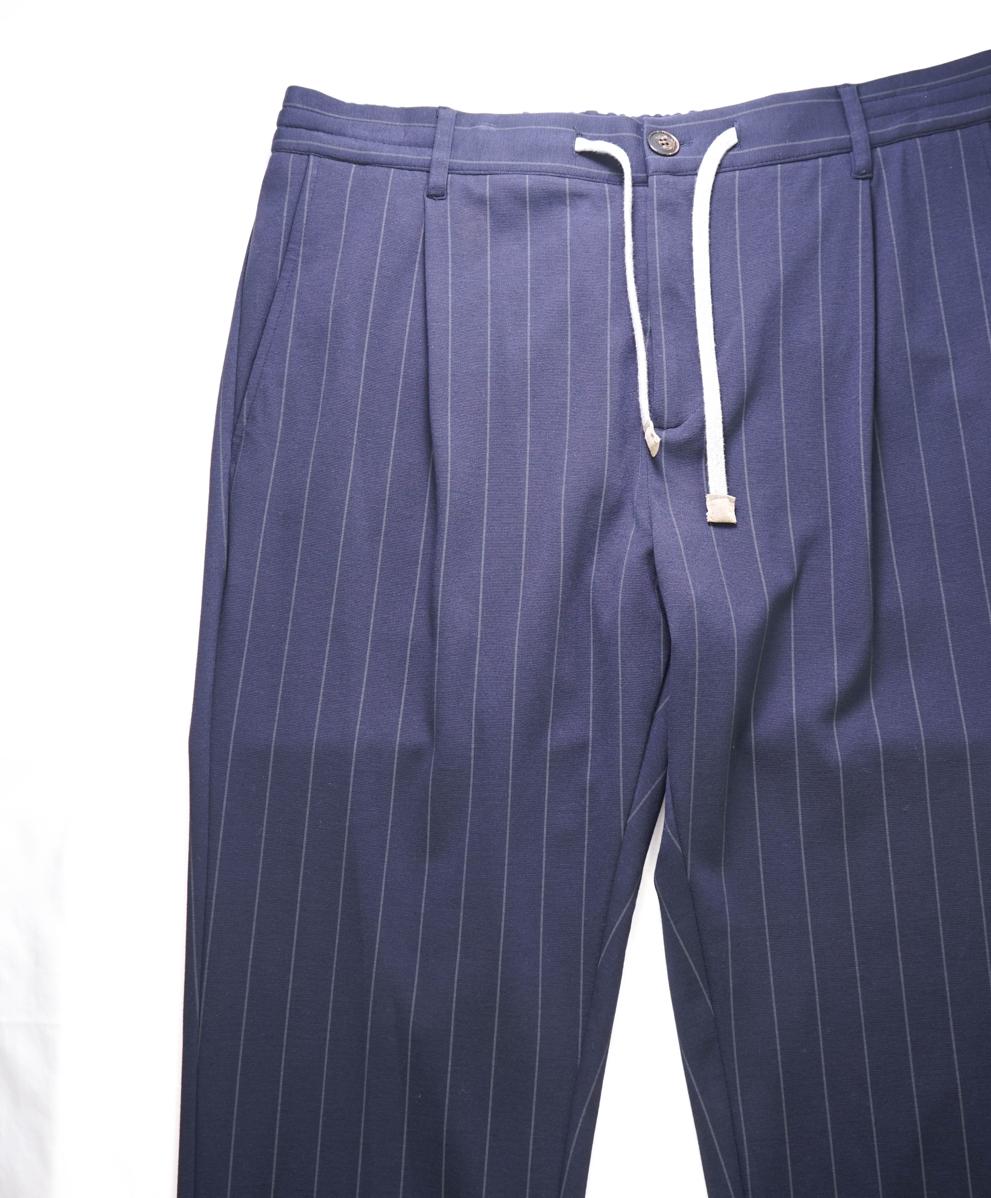 ELEVENTY - JOGGER *Draw String* Blue Chalk Stripe Dress/Casual Pants- 36W