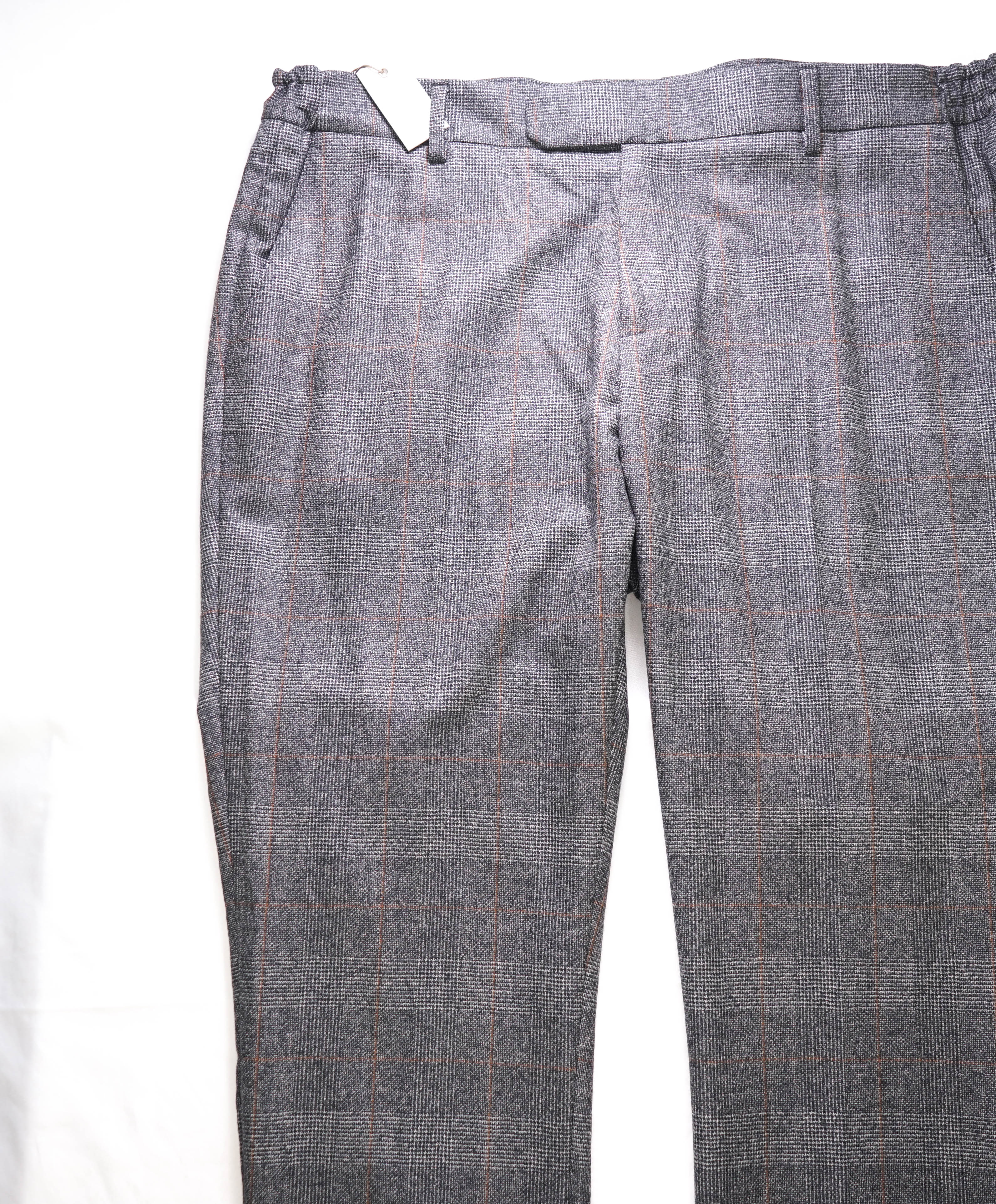 ELEVENTY - Gray WOOL *Prince Of Wales* Plaid Check  Dress Pants- 36W