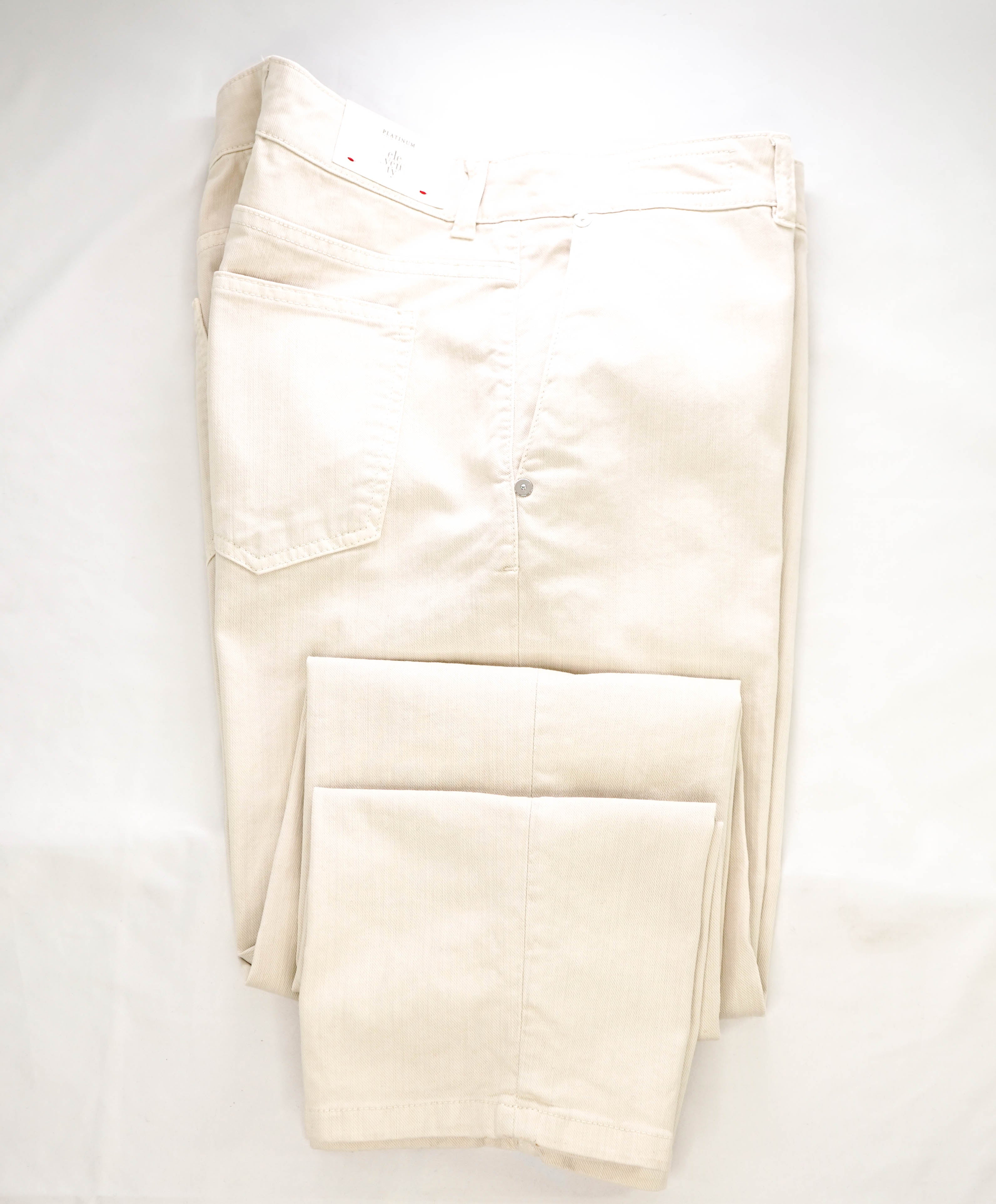 ELEVENTY - 5-Pocket Neutral Beige Chino Twill Cotton Pants - 36W