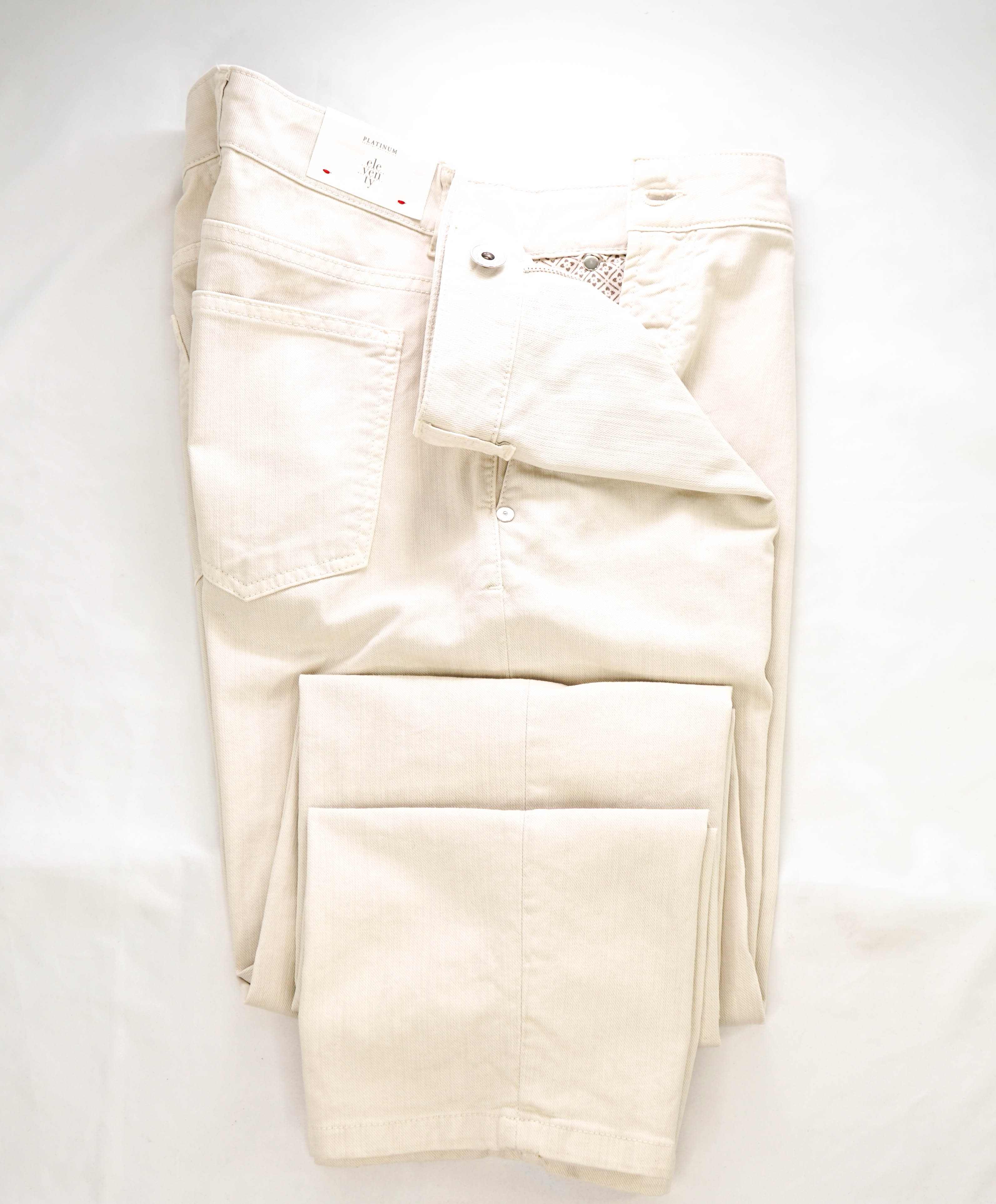 ELEVENTY - 5-Pocket Neutral Beige Chino Twill Cotton Pants - 38W