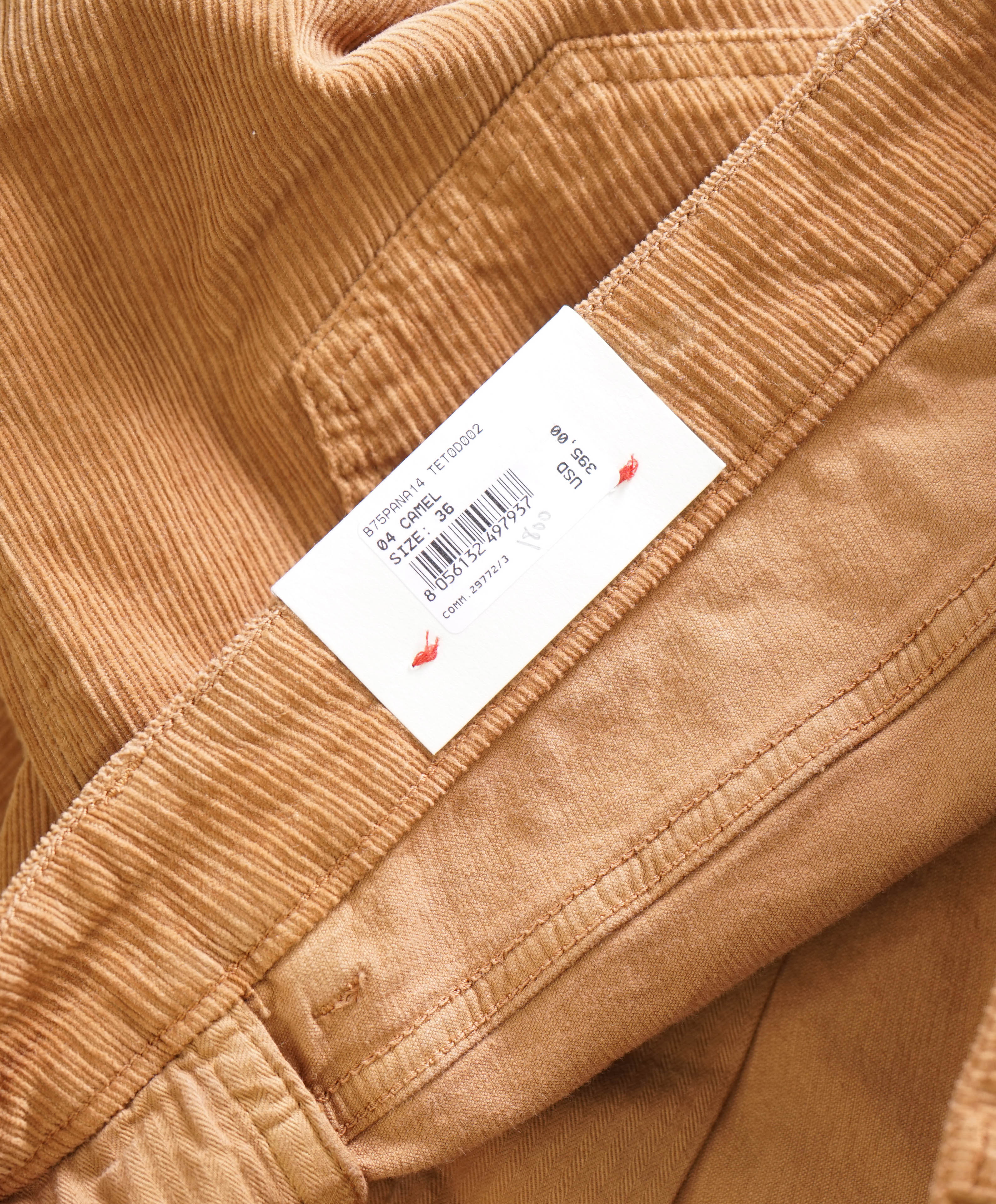 ELEVENTY - Cotton Camel 5-Pocket Patch Pocket Corduroy Pants- 36W