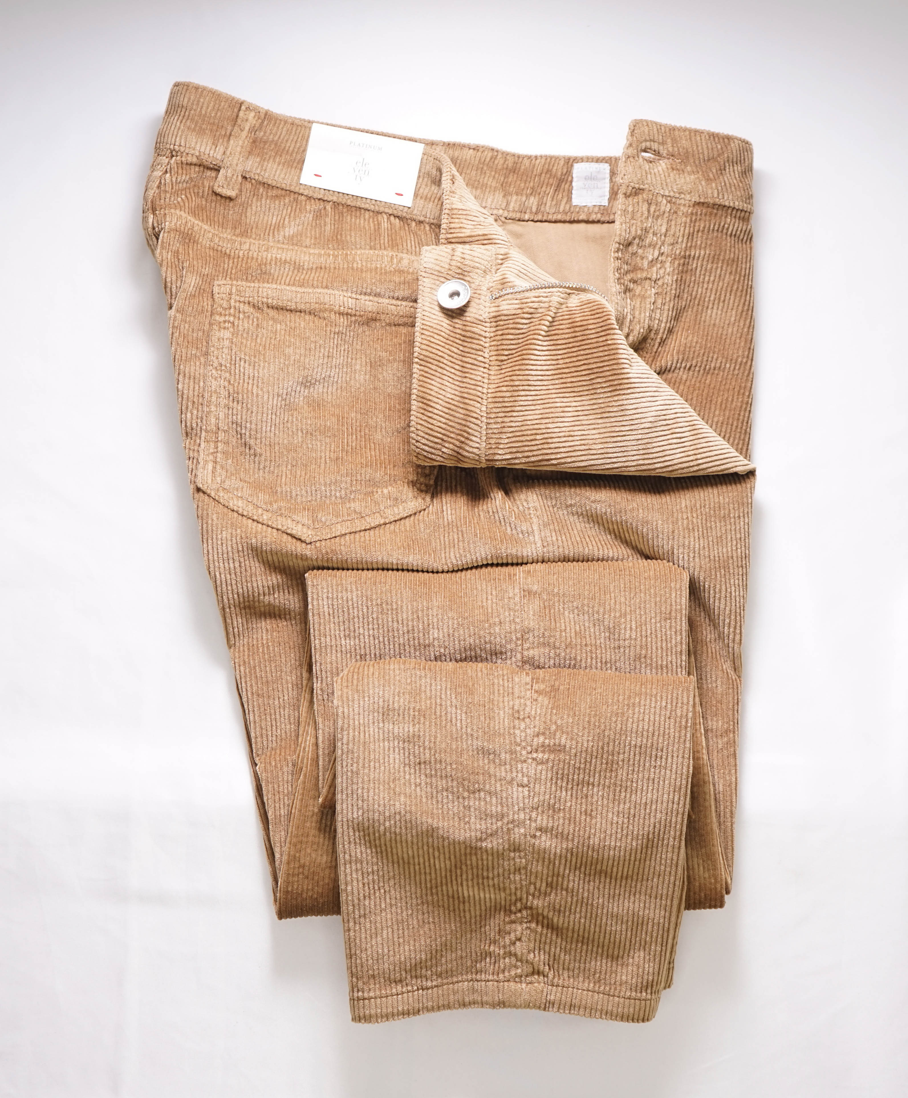 ELEVENTY - Cotton Camel 5-Pocket Patch Pocket Corduroy Pants- 36W