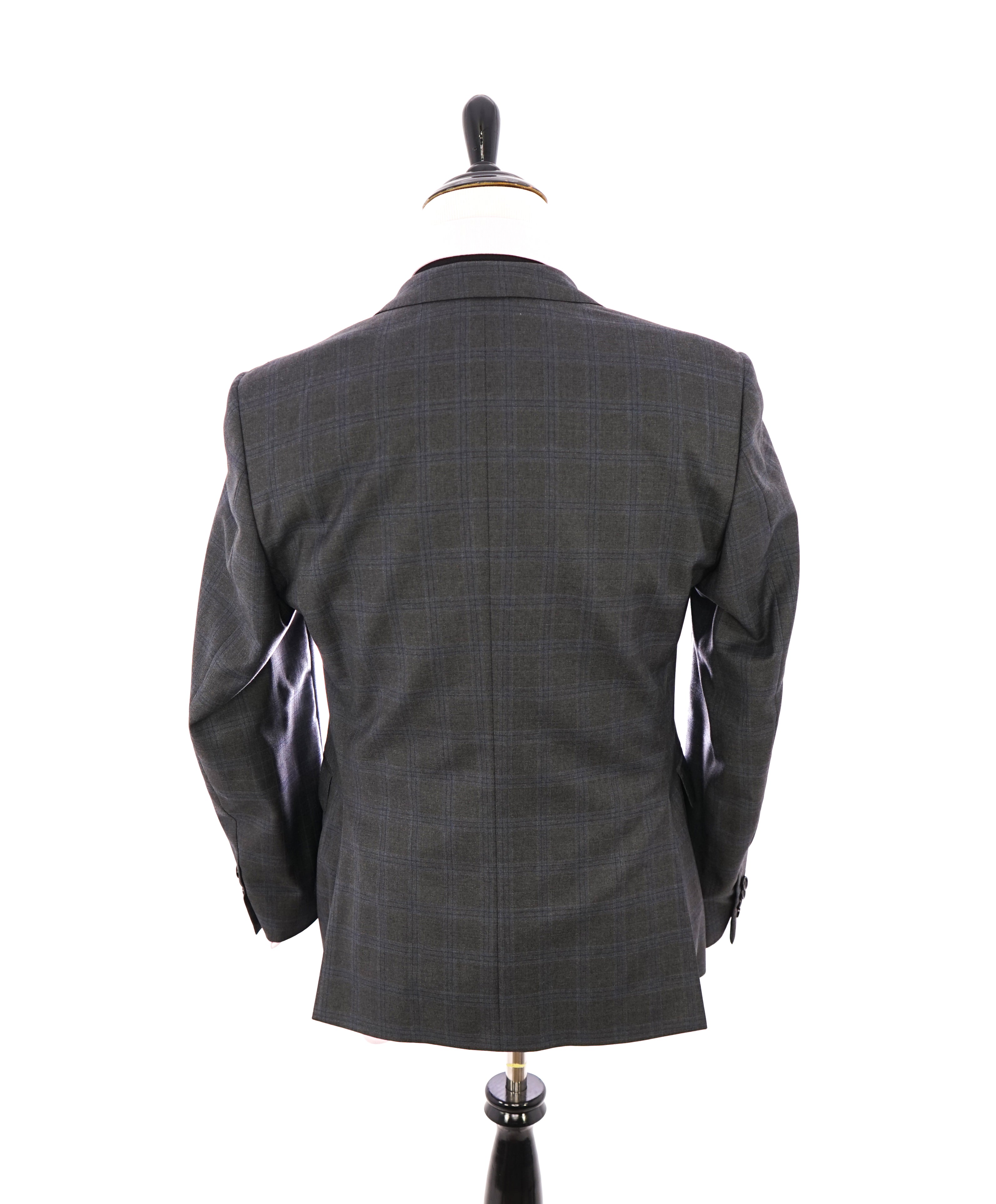 Z ZEGNA - Gray & Blue Check Plaid Fabric Wool Suit - 40S