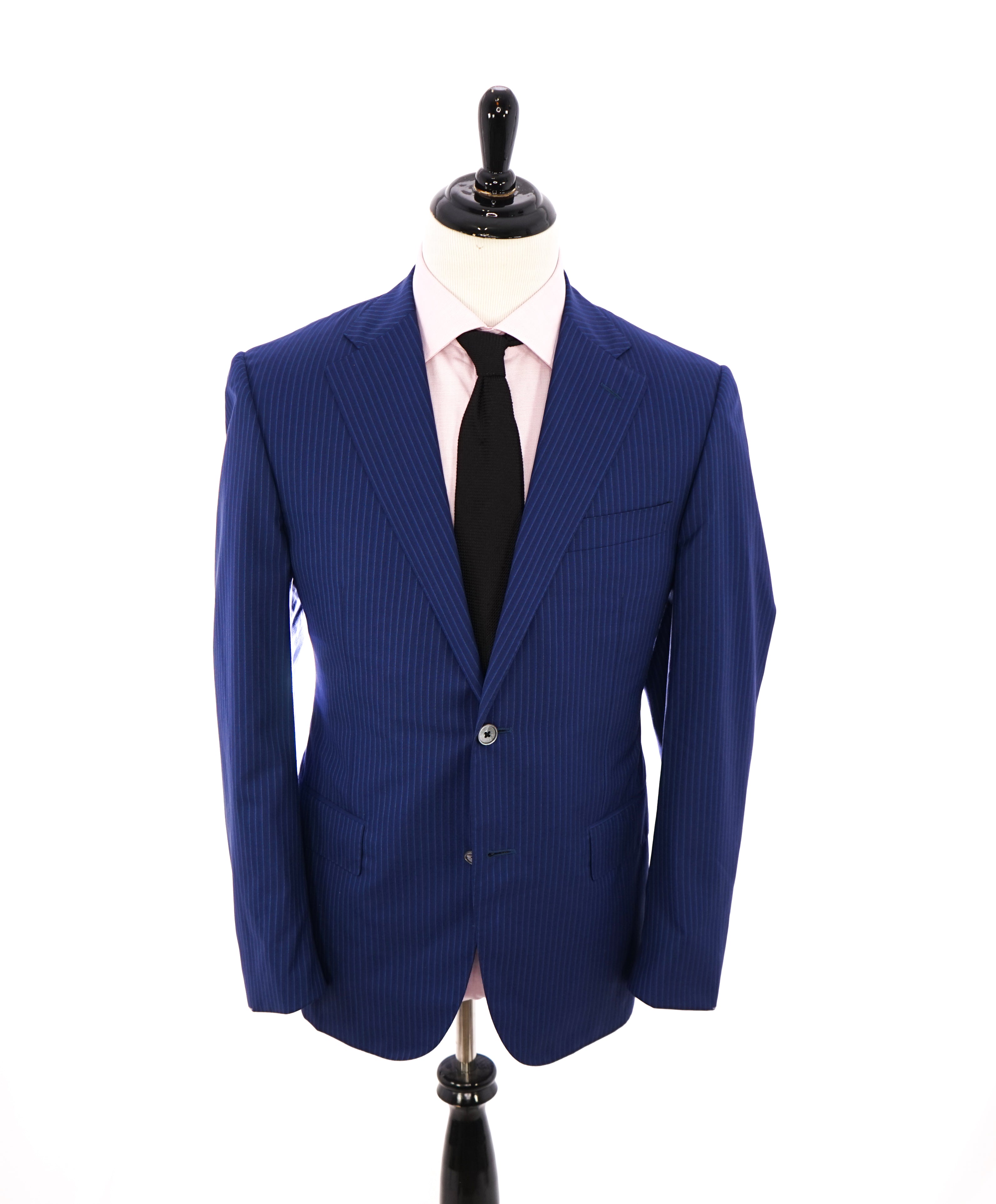 CORNELIANI - Cobalt Blue Stripe Blazer "Excellence" 15,75 Microns Extra Fine Wool- 42R