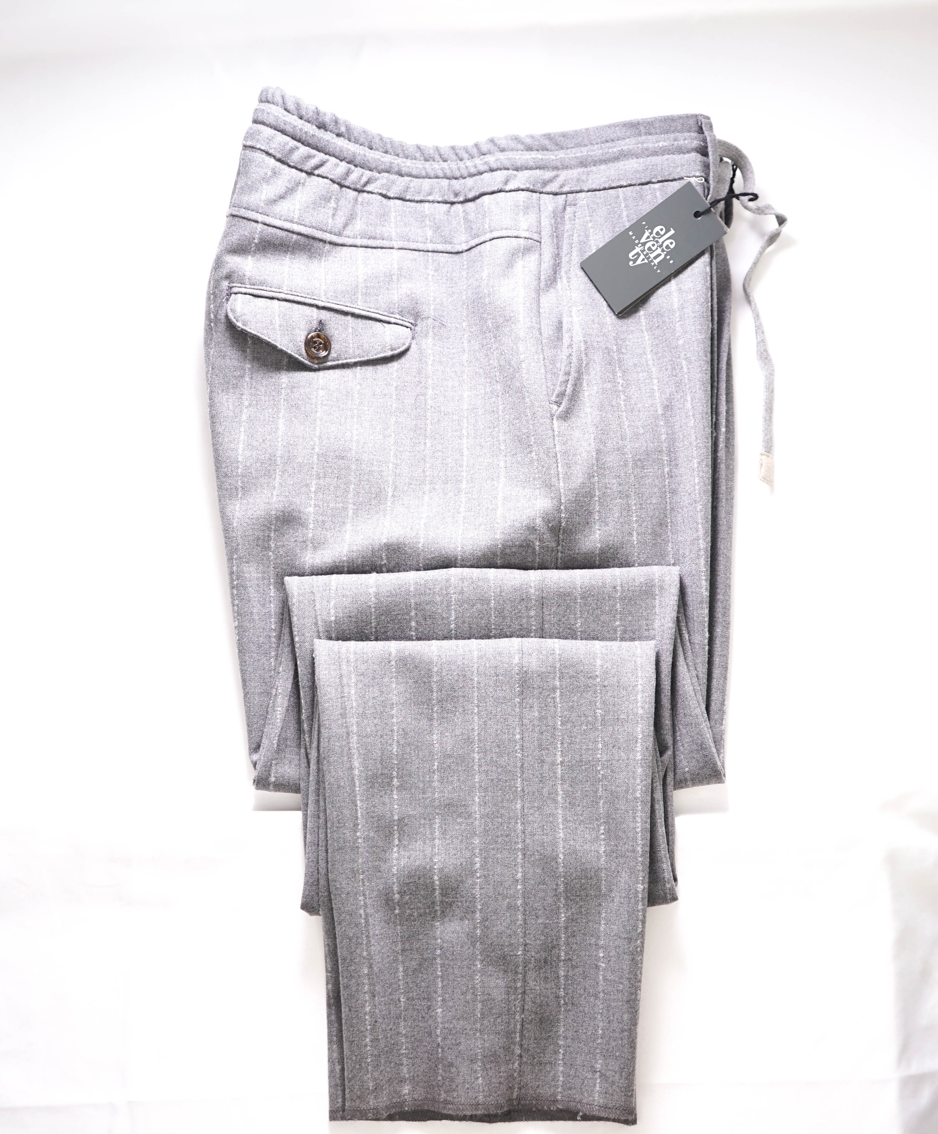 ELEVENTY - JOGGER *SUEDE Draw String* Gray Dress/Casual Pants- 42W