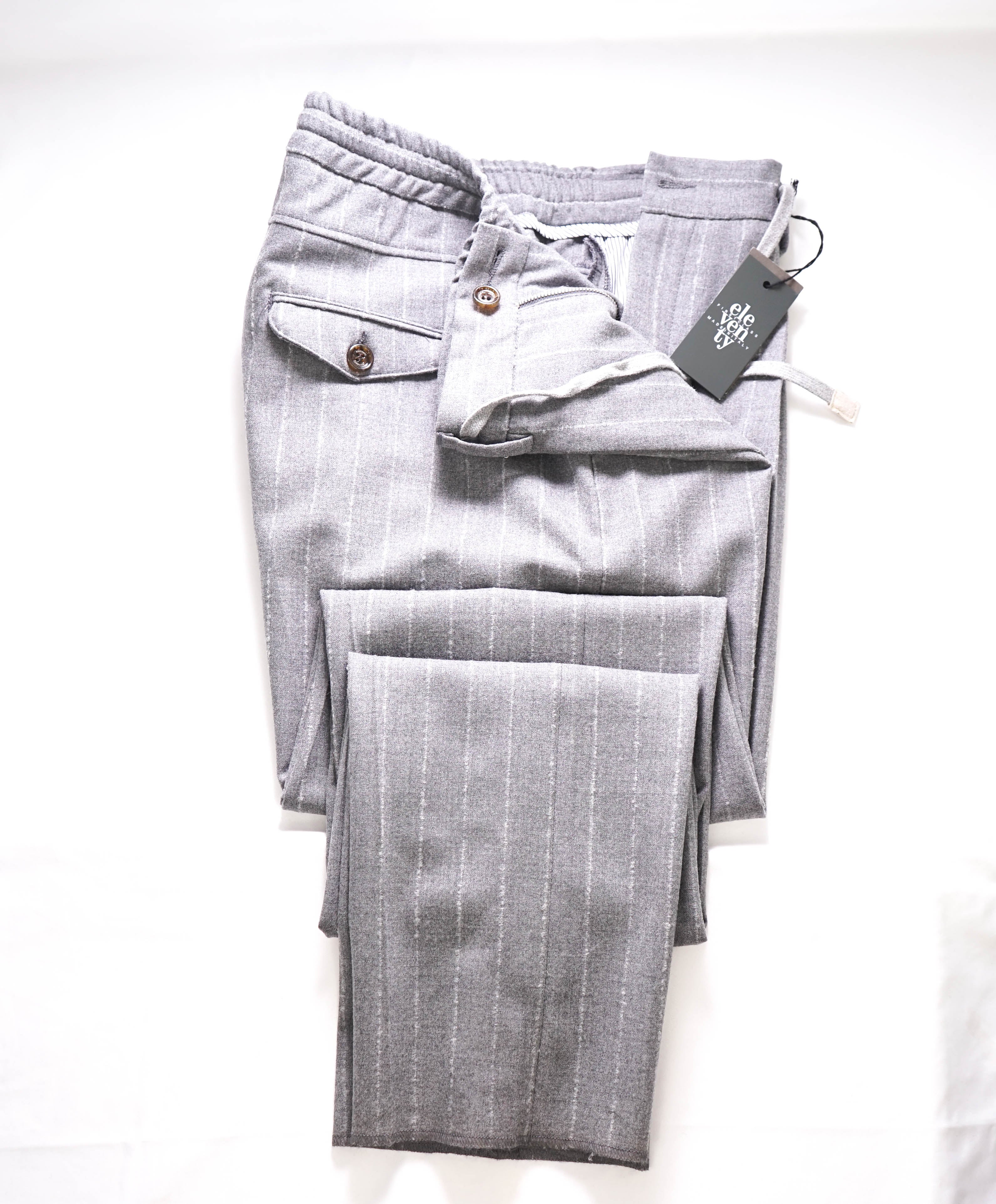 ELEVENTY - JOGGER *SUEDE Draw String* Gray Dress/Casual Pants- 42W