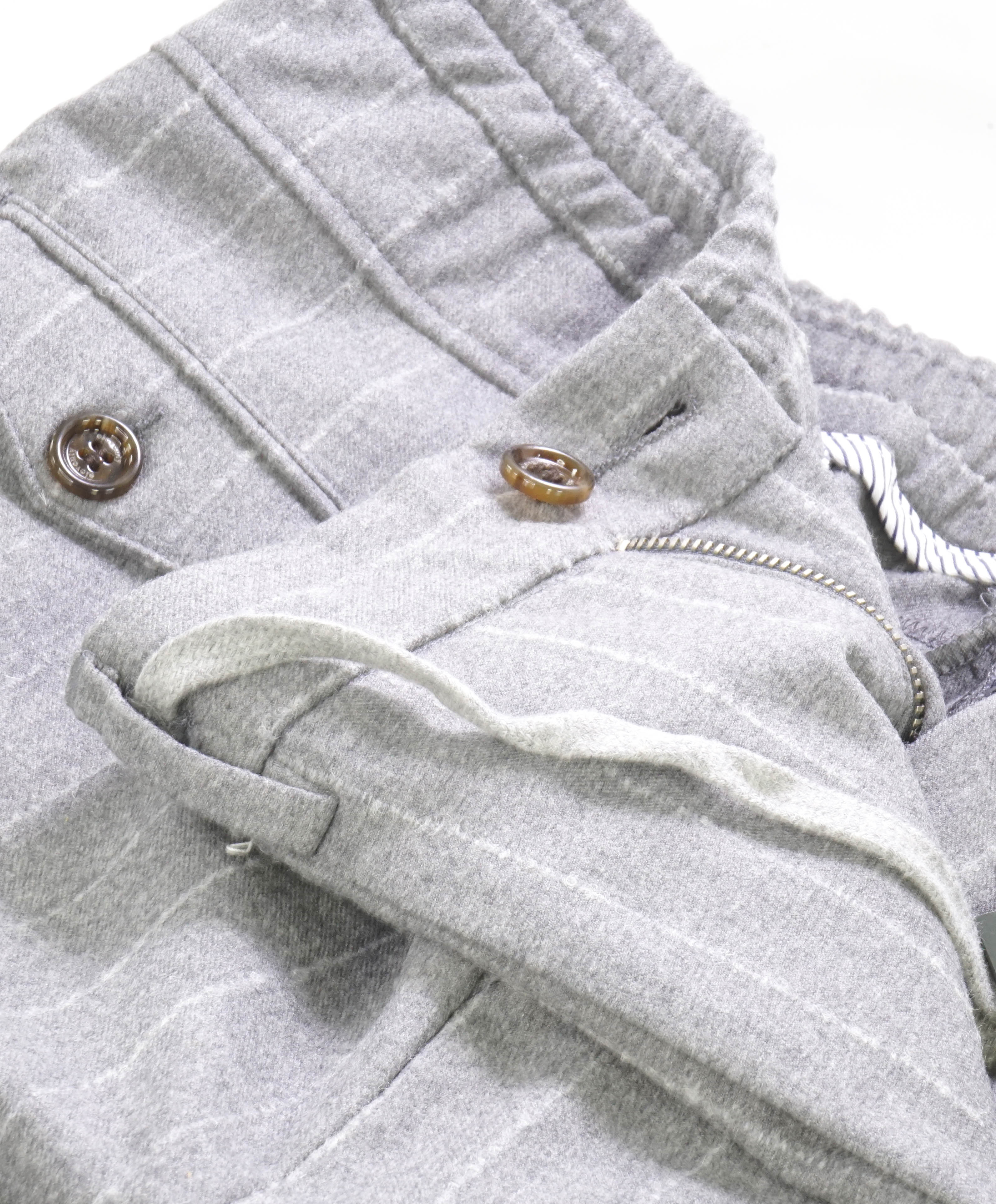 ELEVENTY - JOGGER *SUEDE Draw String* Gray Dress/Casual Pants- 40W