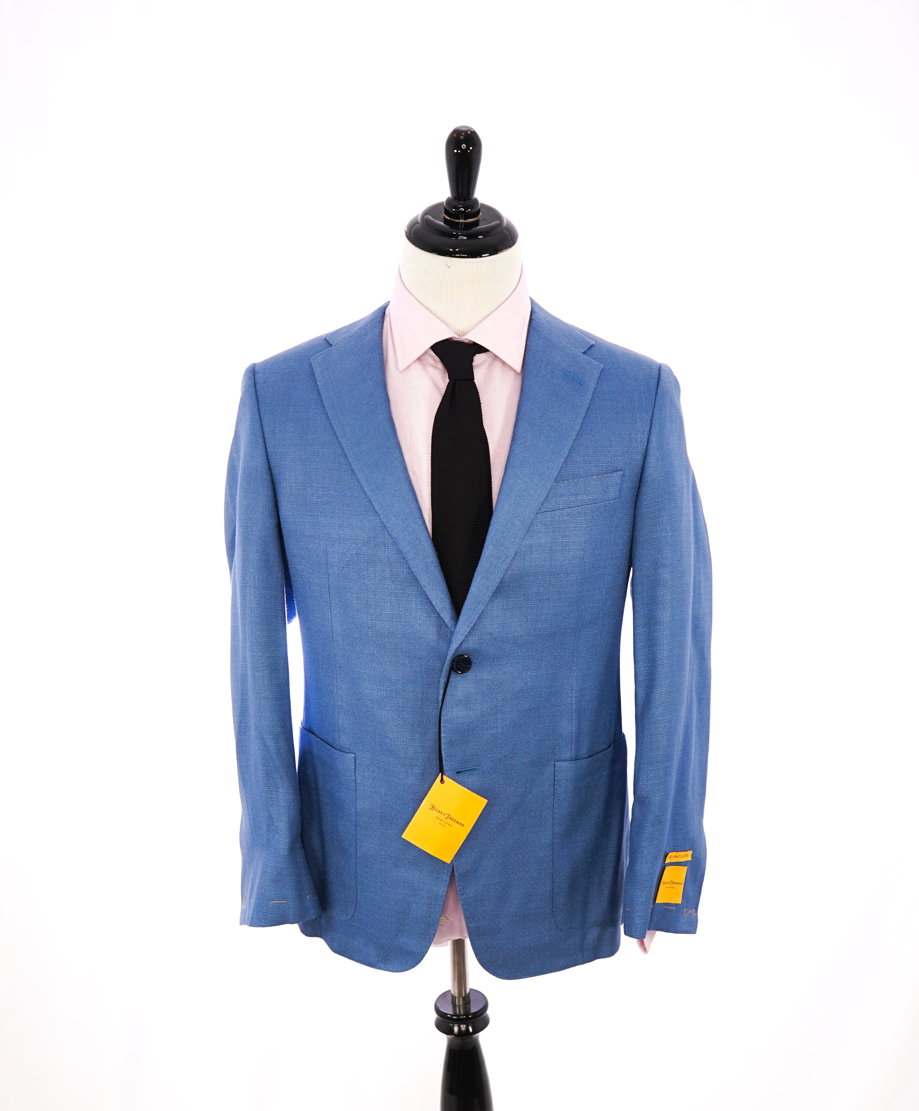 HICKEY FREEMAN - *PURE SILK* Baby Blue "WEIGHTLESS" Collection Blazer - 40R