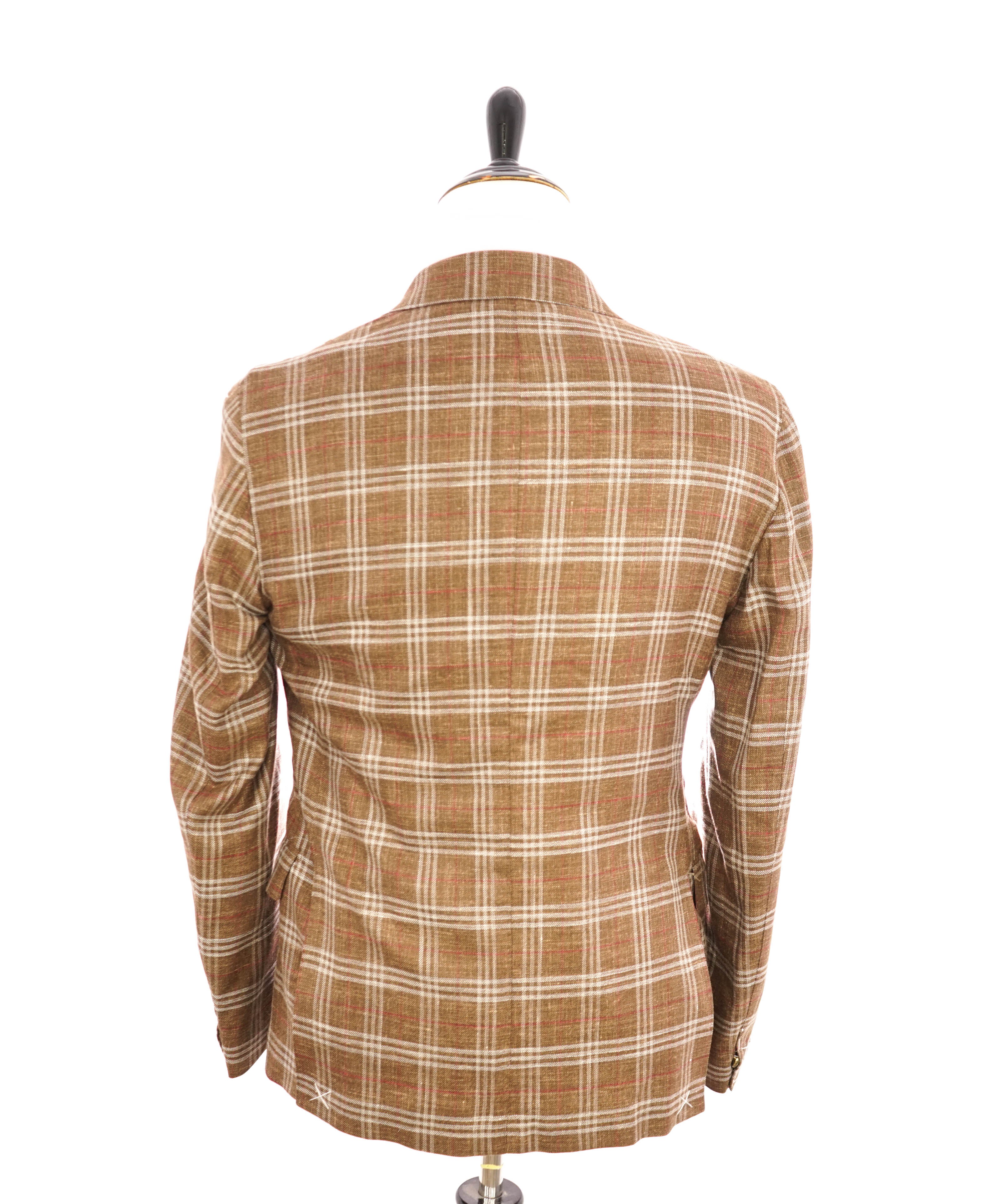 ELEVENTY - *PLATINUM LINE* PURE SILK Check Plaid Neutral Blazer - 40 US