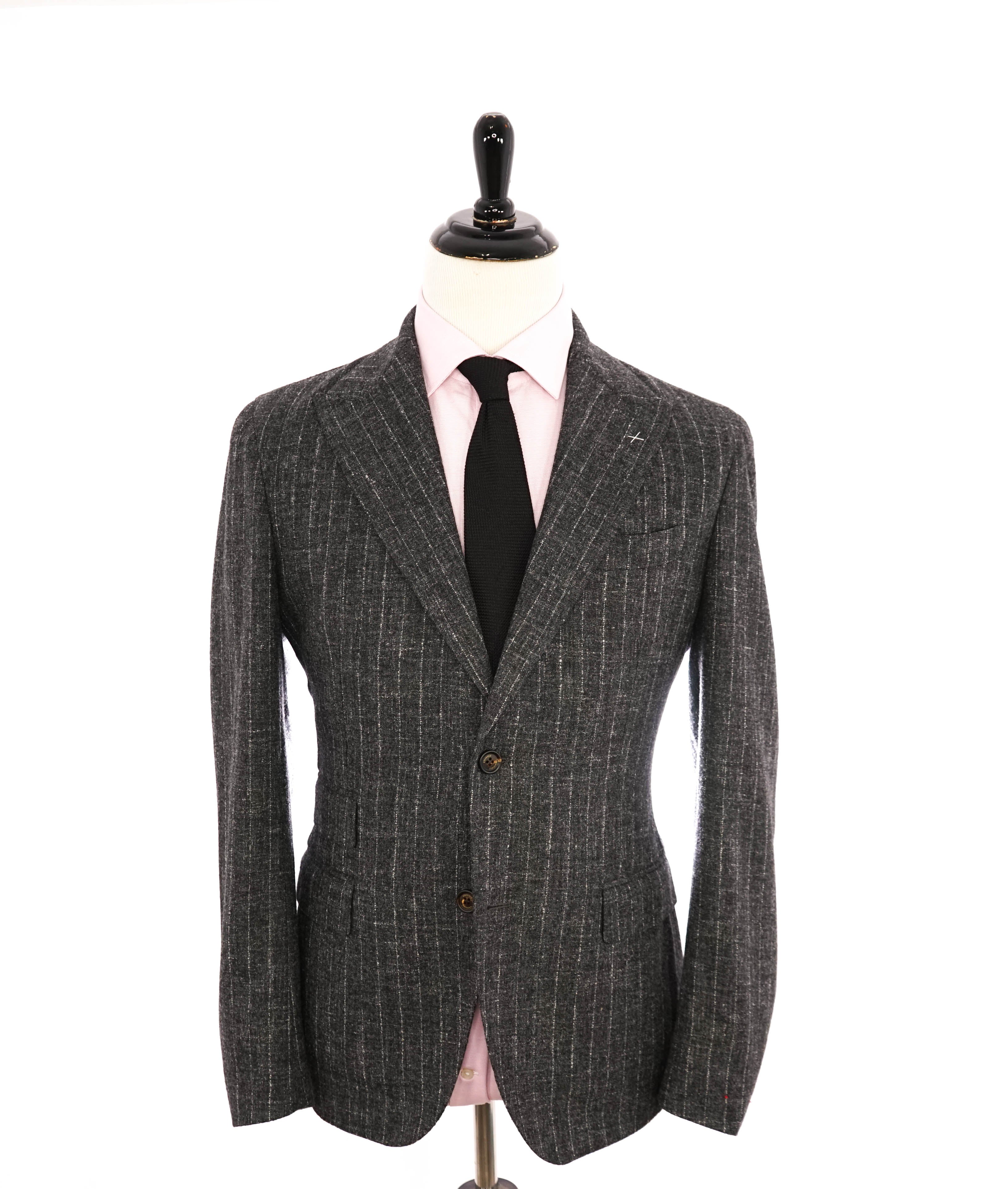 ELEVENTY - ALPACA Chalk Stripe Double Breasted Gray Suit - 40 US (50EU)