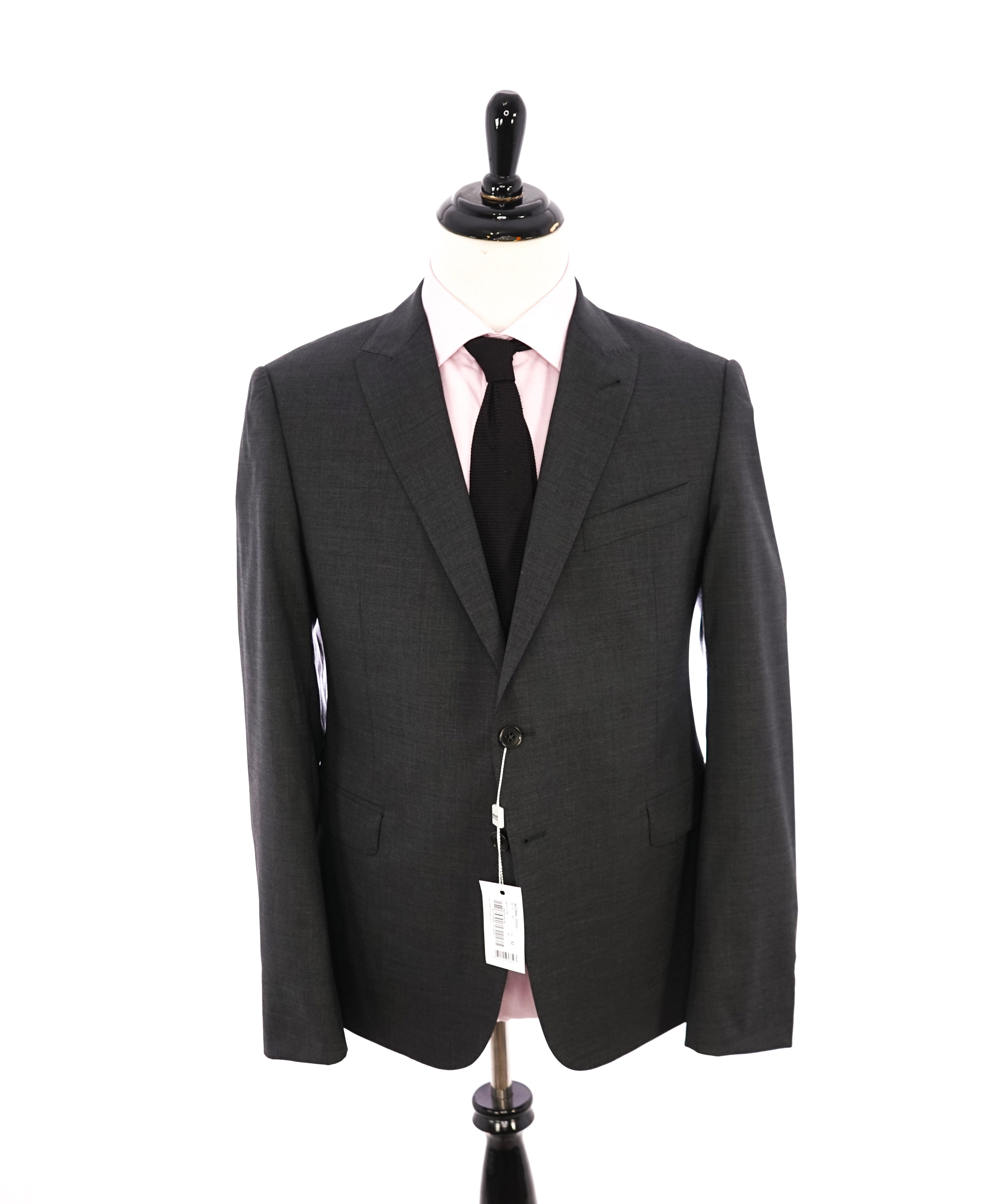 $1,895 ARMANI COLLEZIONI - Peak Lapel Charcoal Gray Suit "Slim Drop 8" - 42R