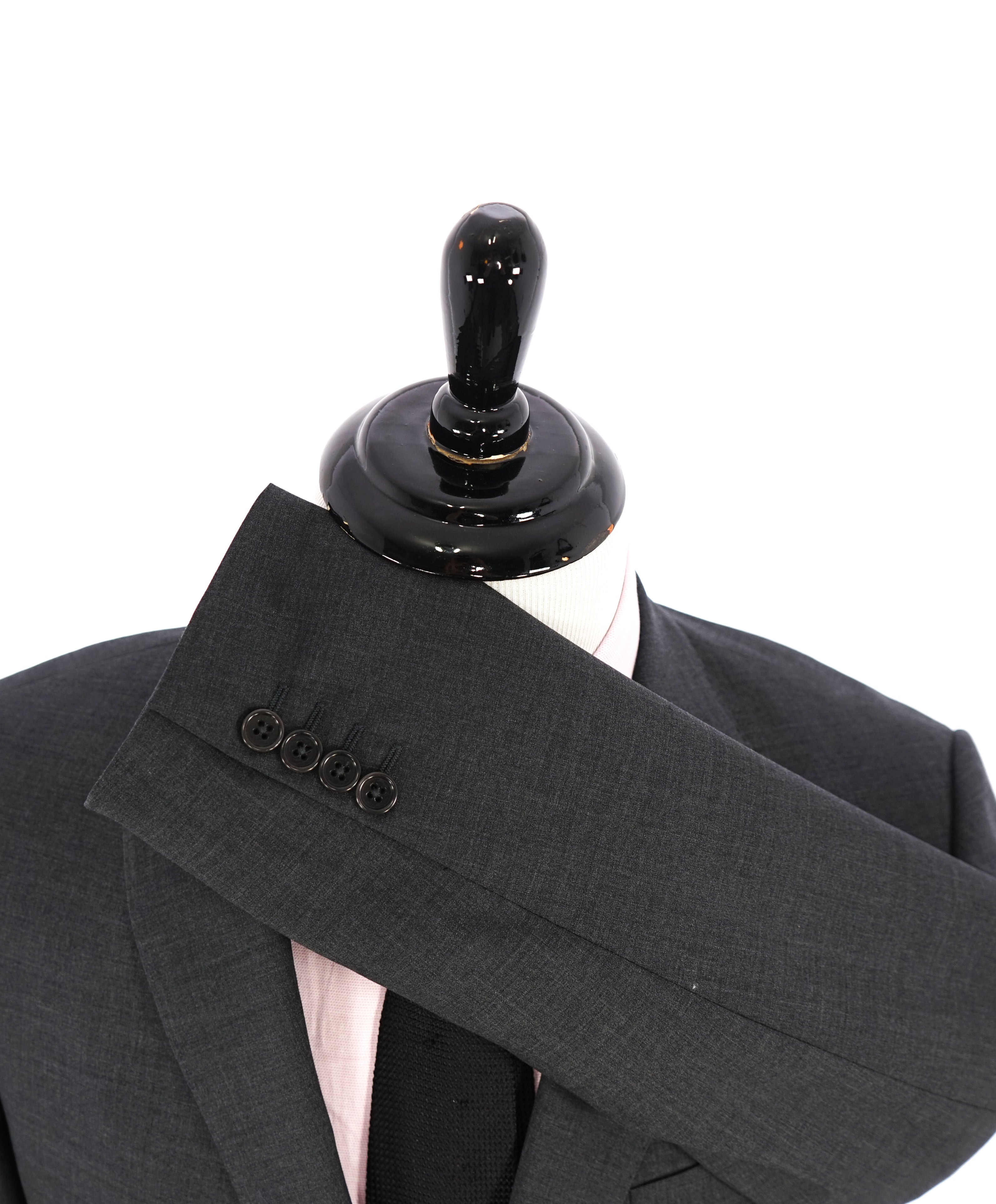 $1,895 ARMANI COLLEZIONI - Peak Lapel Charcoal Gray Suit "Slim Drop 8" - 42R