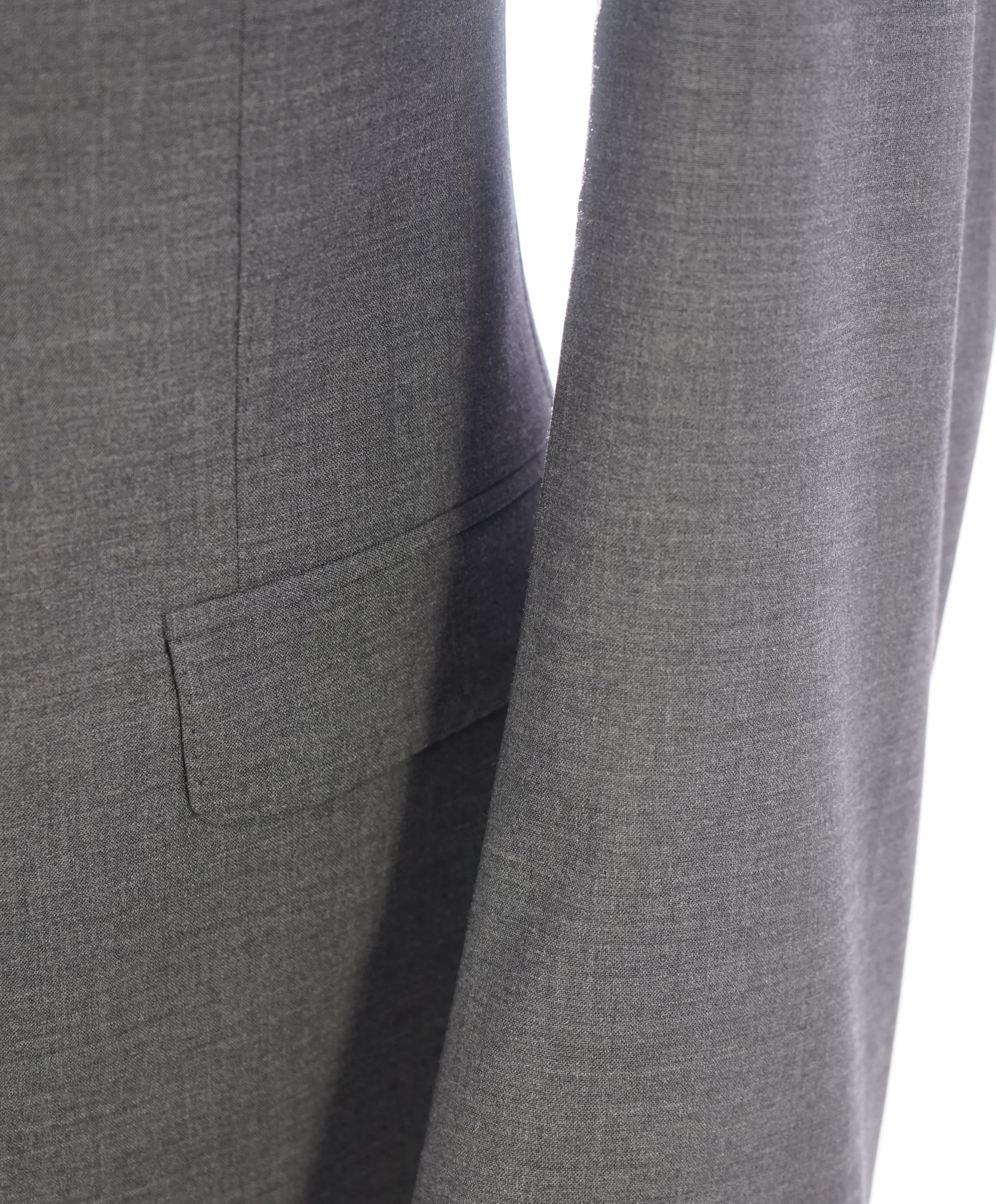 $1,895 ARMANI COLLEZIONI - Peak Lapel Charcoal Gray Suit "Slim Drop 8" - 42R