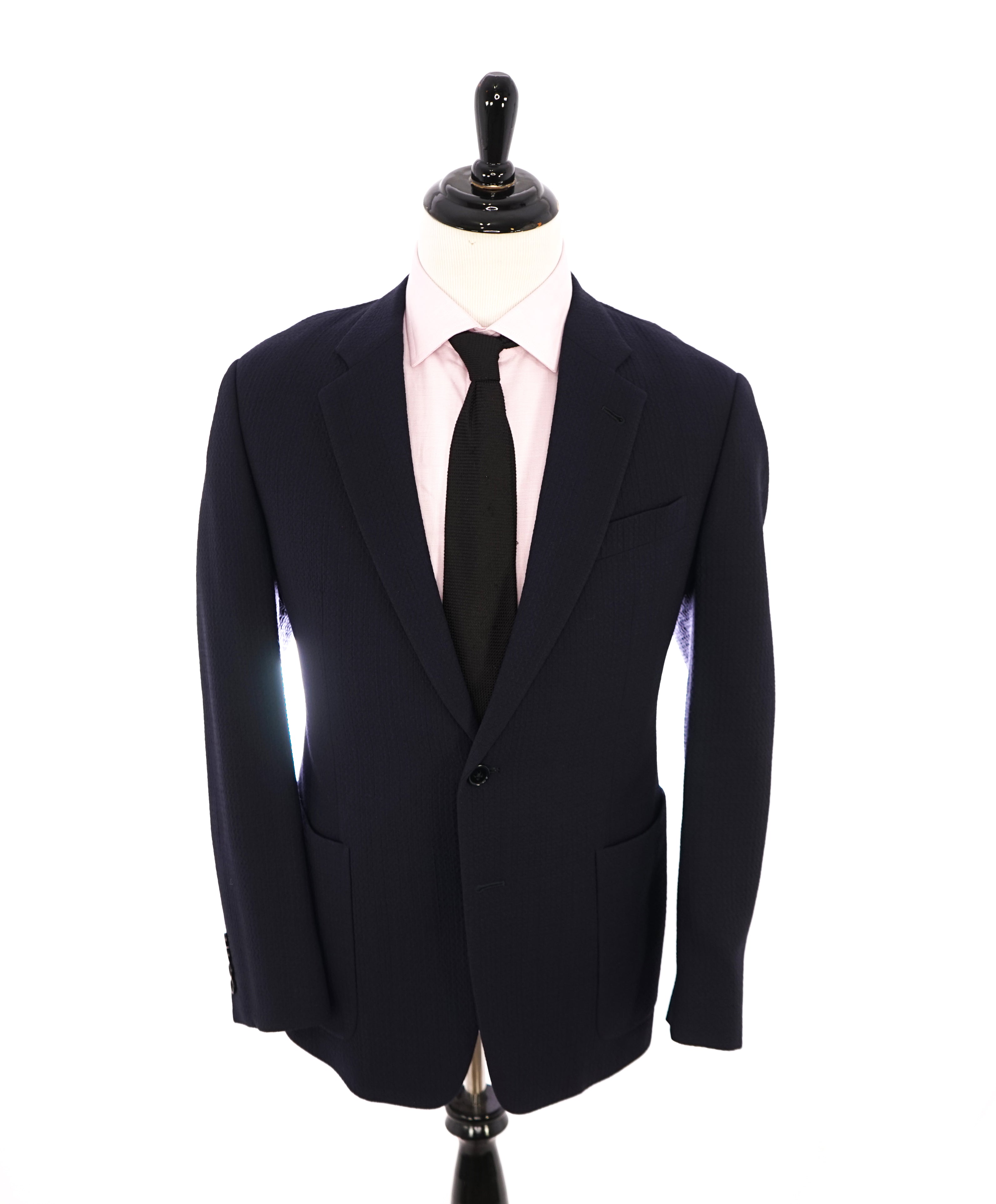 GIORGIO ARMANI - “SOFT” Textured Check Navy PATCH POCKET Blazer - 44R