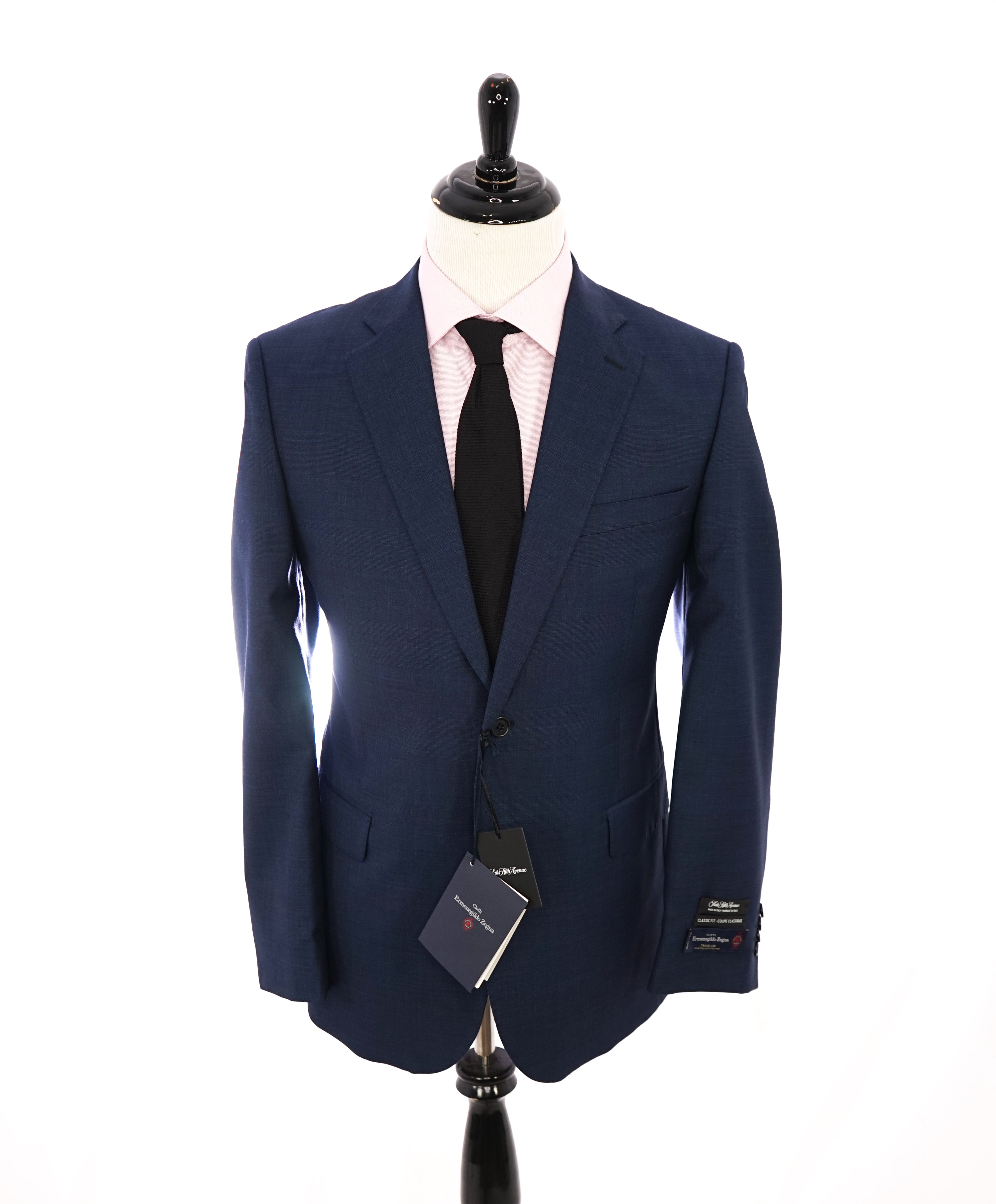 SAKS FIFTH AVENUE - ERMENEGILDO ZEGNA "Traveller" Blue Check Plaid Blazer - 42R