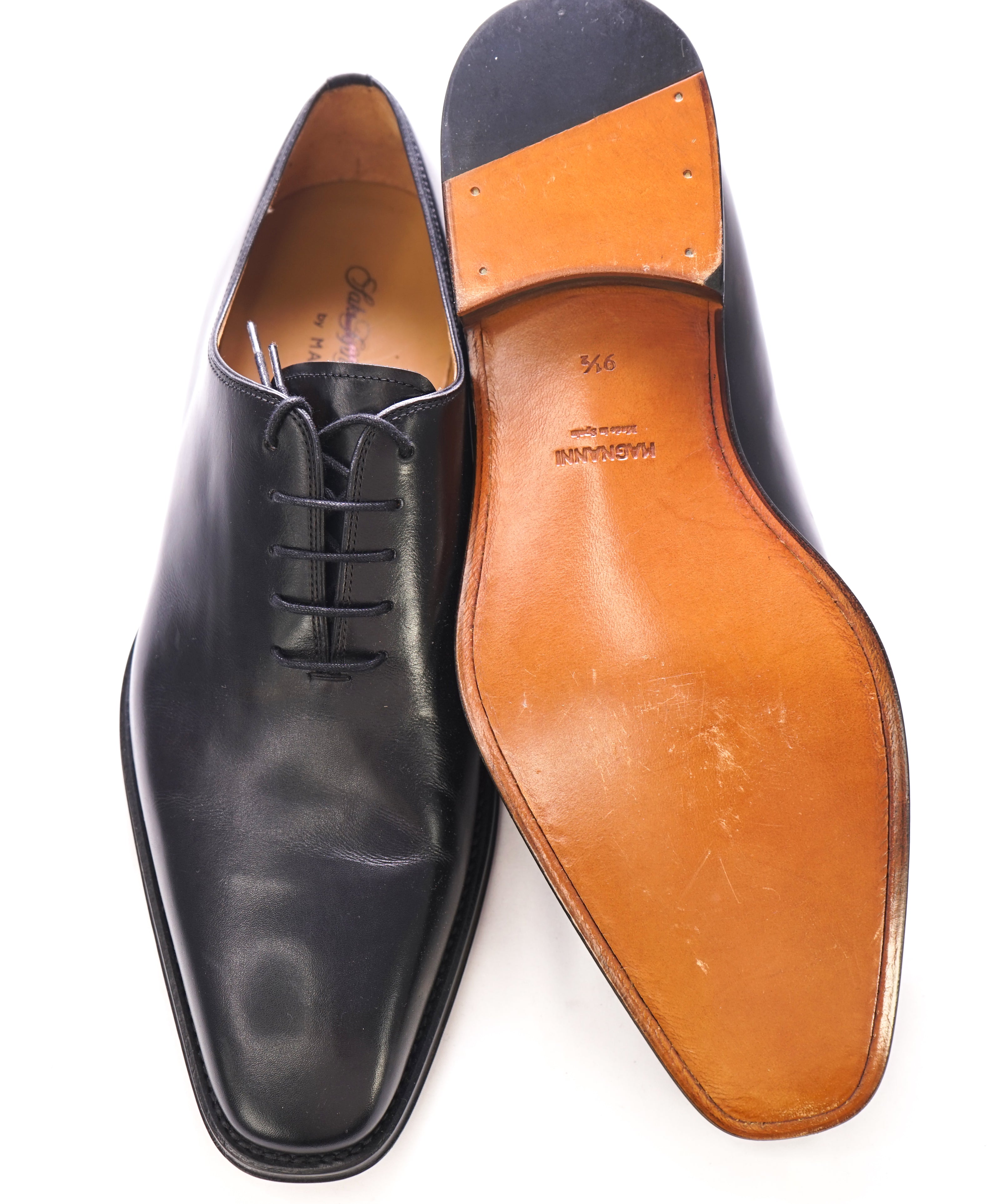 MAGNANNI - Whole Cut Oxfords Black Balmorals - 9.5