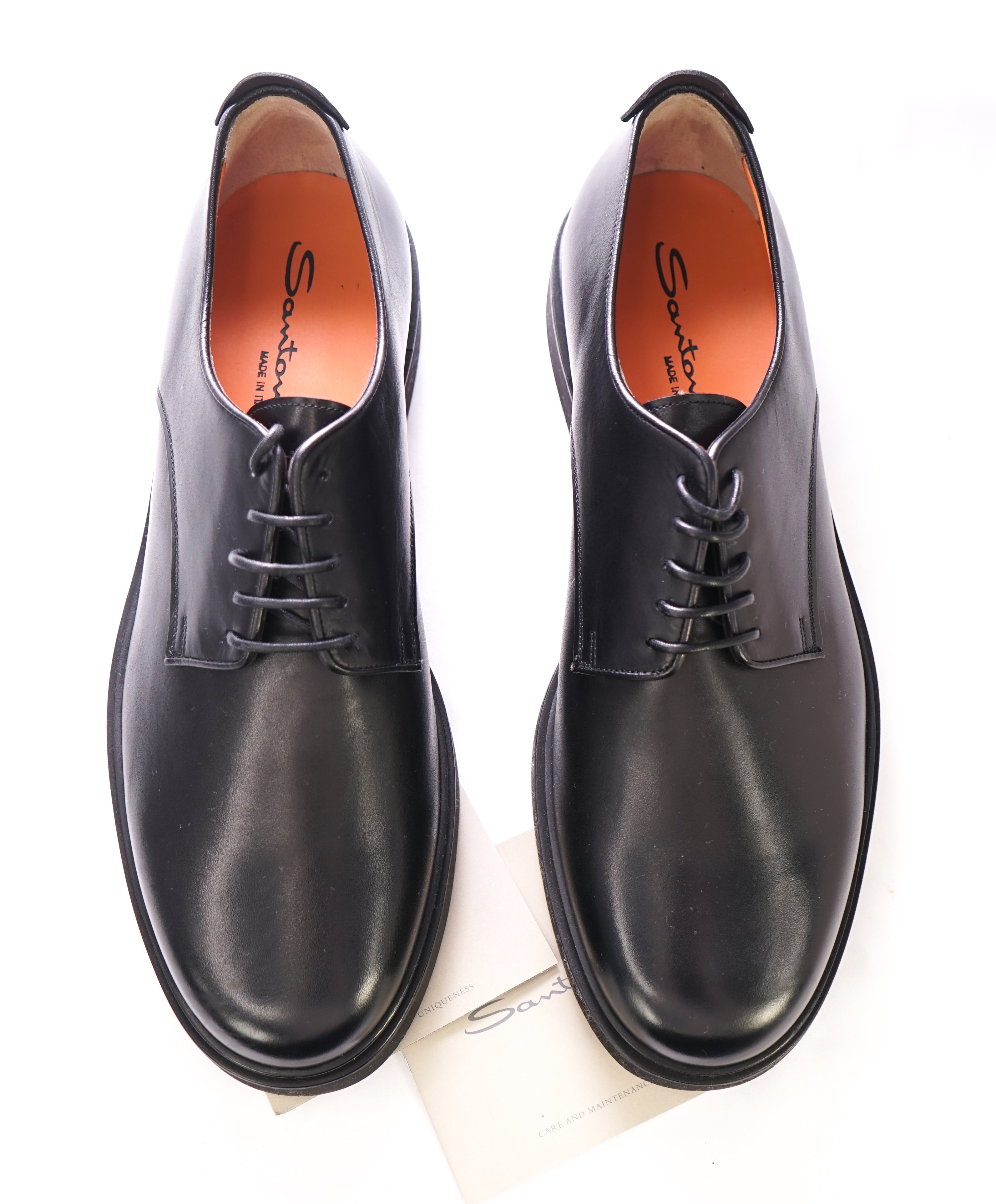 SANTONI - Black Lug Sole Oxfords "LIVE TECH" Sole - 12