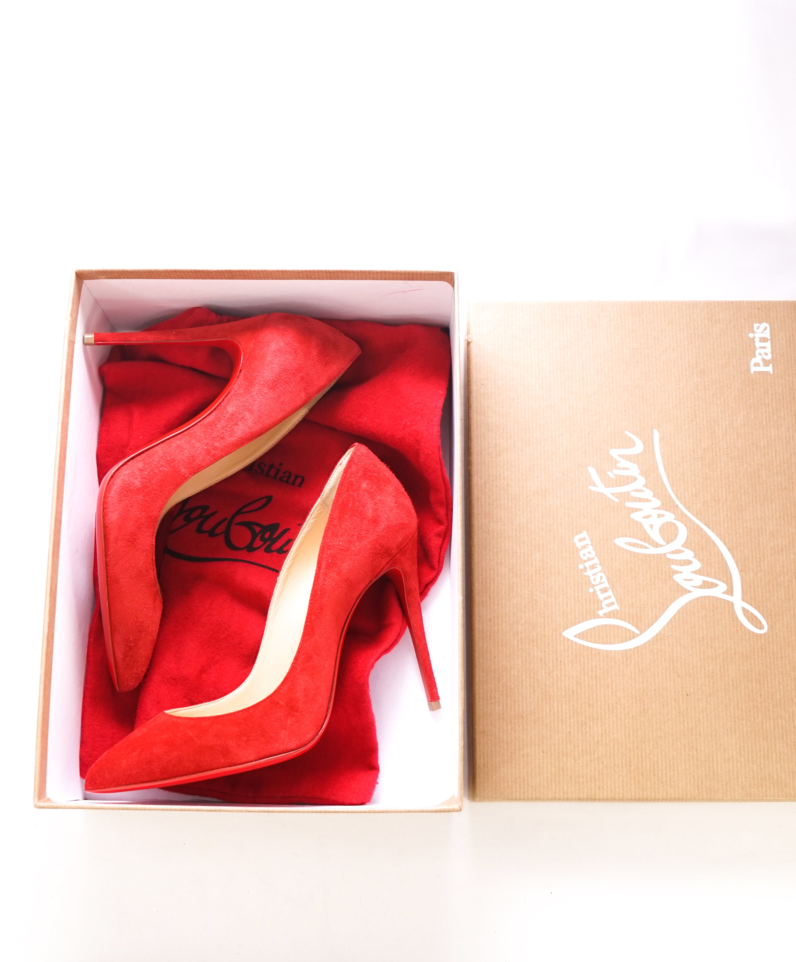 CHRISTIAN LOUBOUTIN - "So Kate 120" Red Suede Leather Pumps - 36