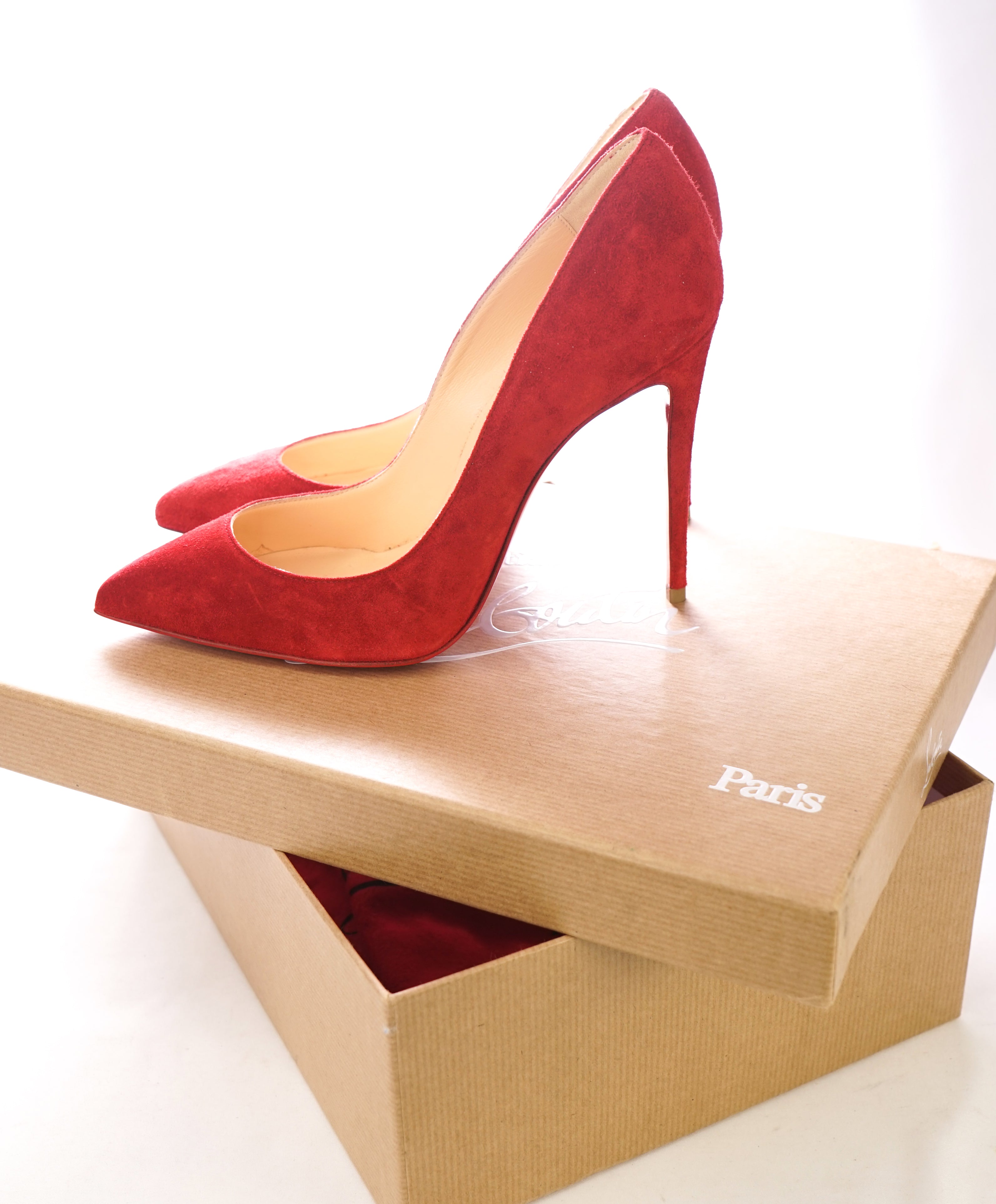 CHRISTIAN LOUBOUTIN - "So Kate 120" Red Suede Leather Pumps - 36