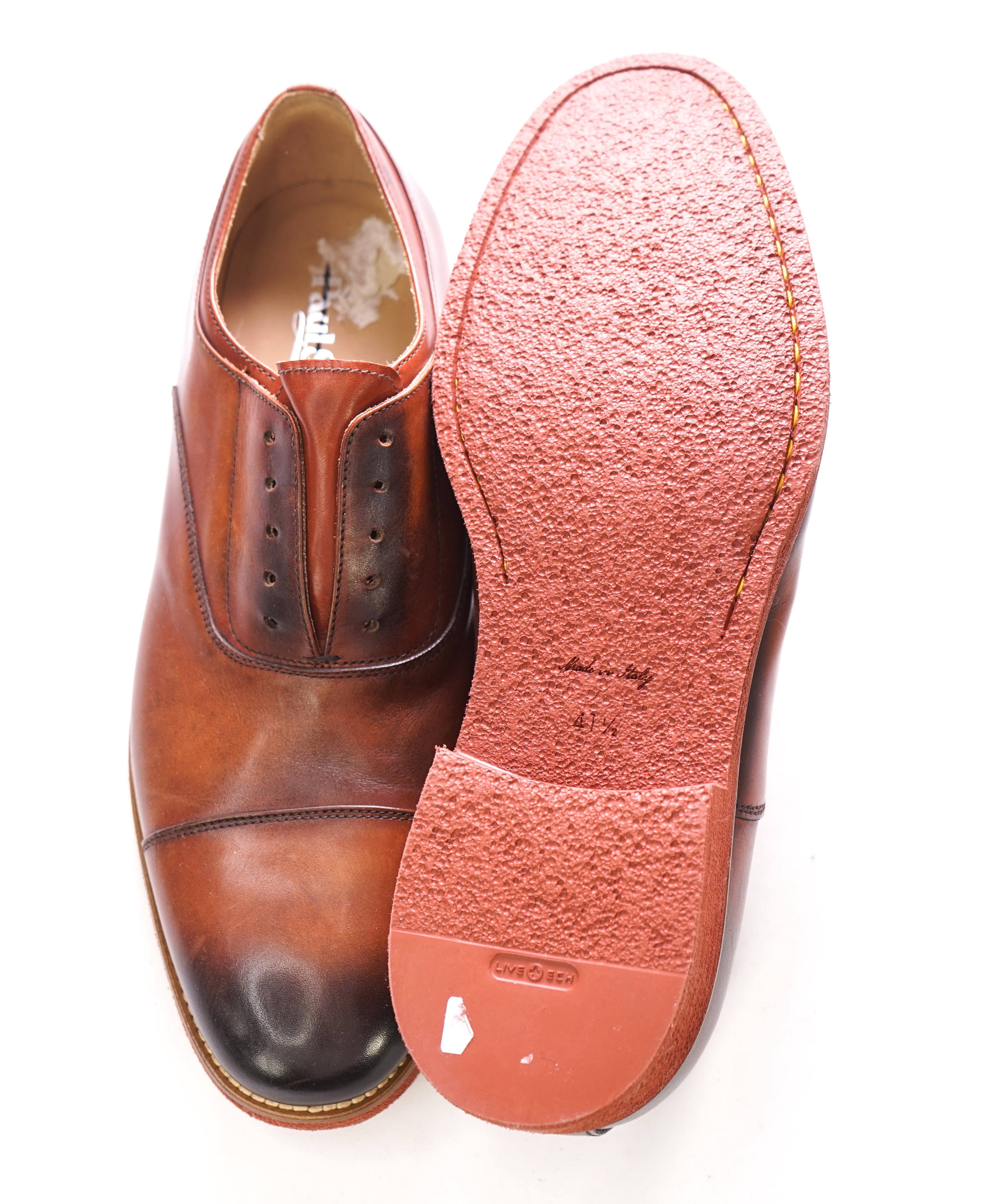 PAUL STUART - HAND MADE IN ITALY Slip On Mock "Oxfords" - 8.5US