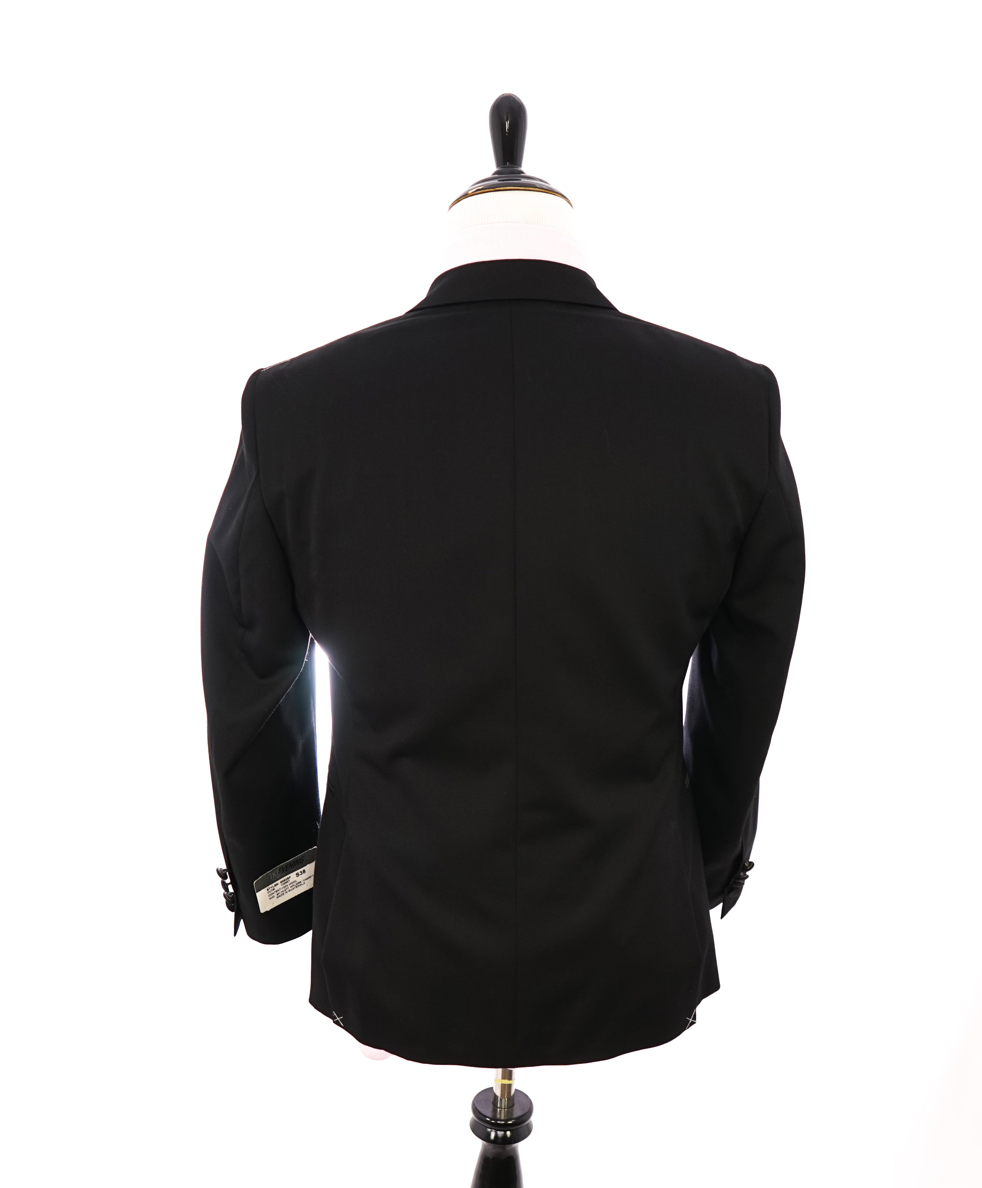 IKE BEHAR - Notch Lapel Classic Black 2-Button Tuxedo Suit - 38S