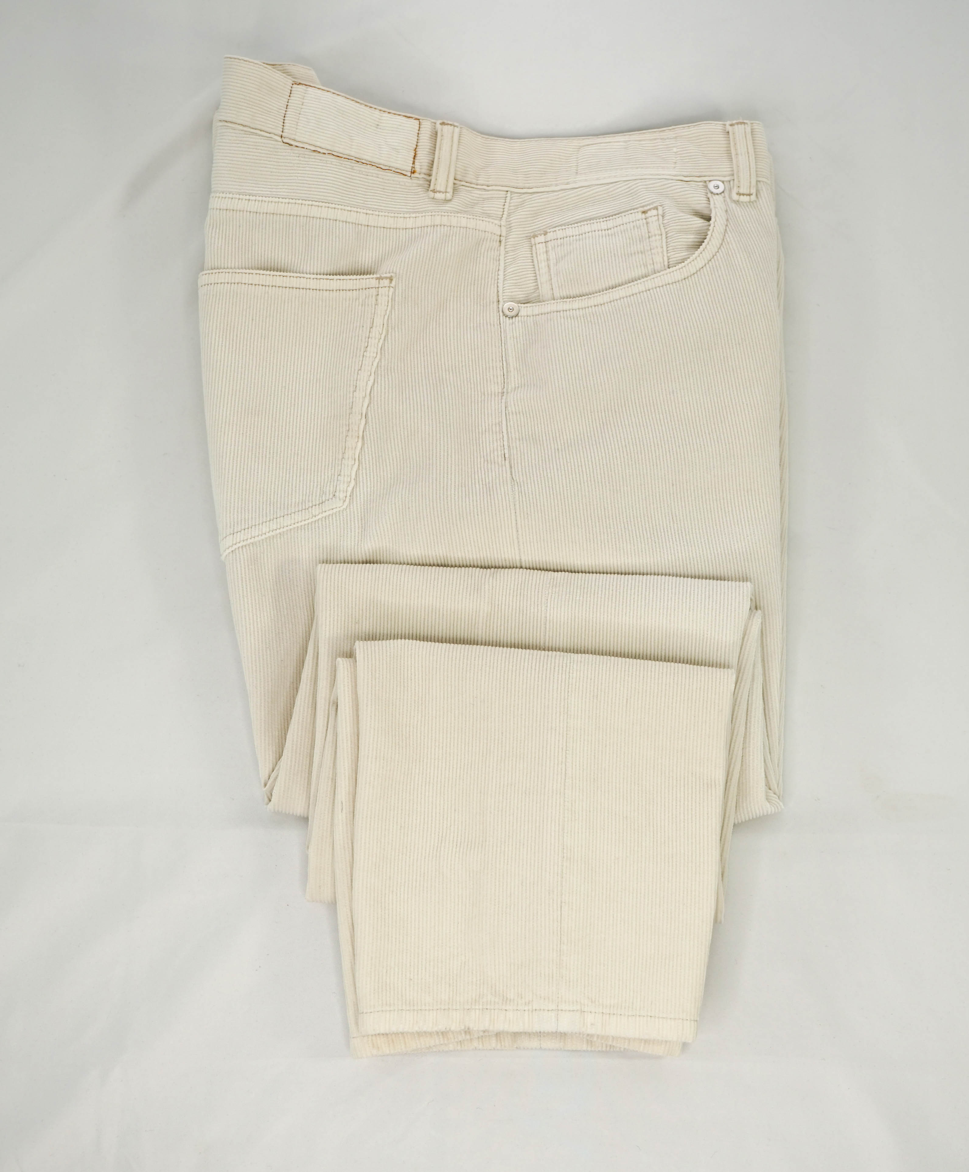 ELEVENTY - 5-Pocket Neutral Beige/Ivory Chino Twill/Cord Cotton Pants - 33W