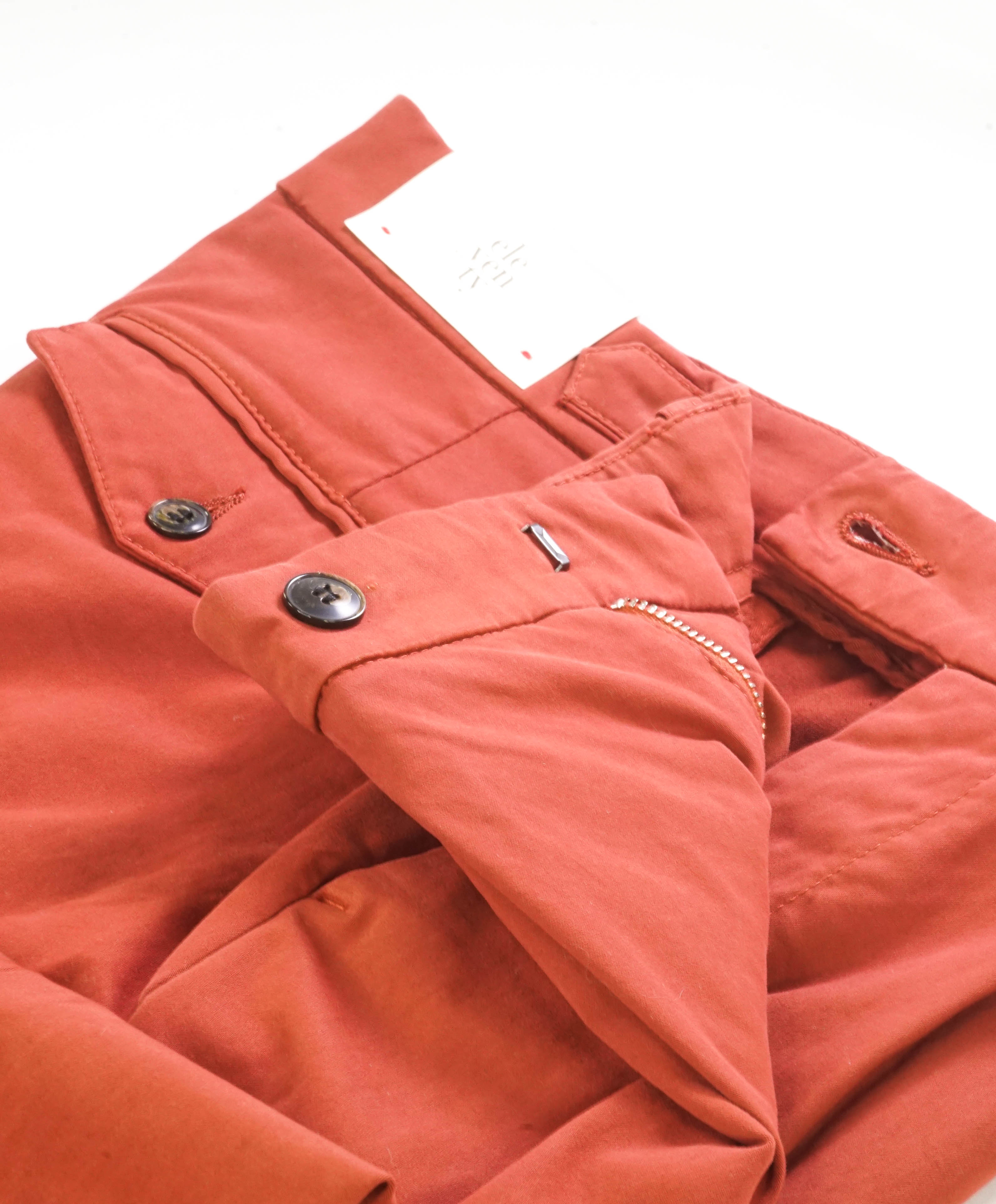 ELEVENTY - *SIDE TABS* Cotton Red Slim Casual/Slim Pants- 33W