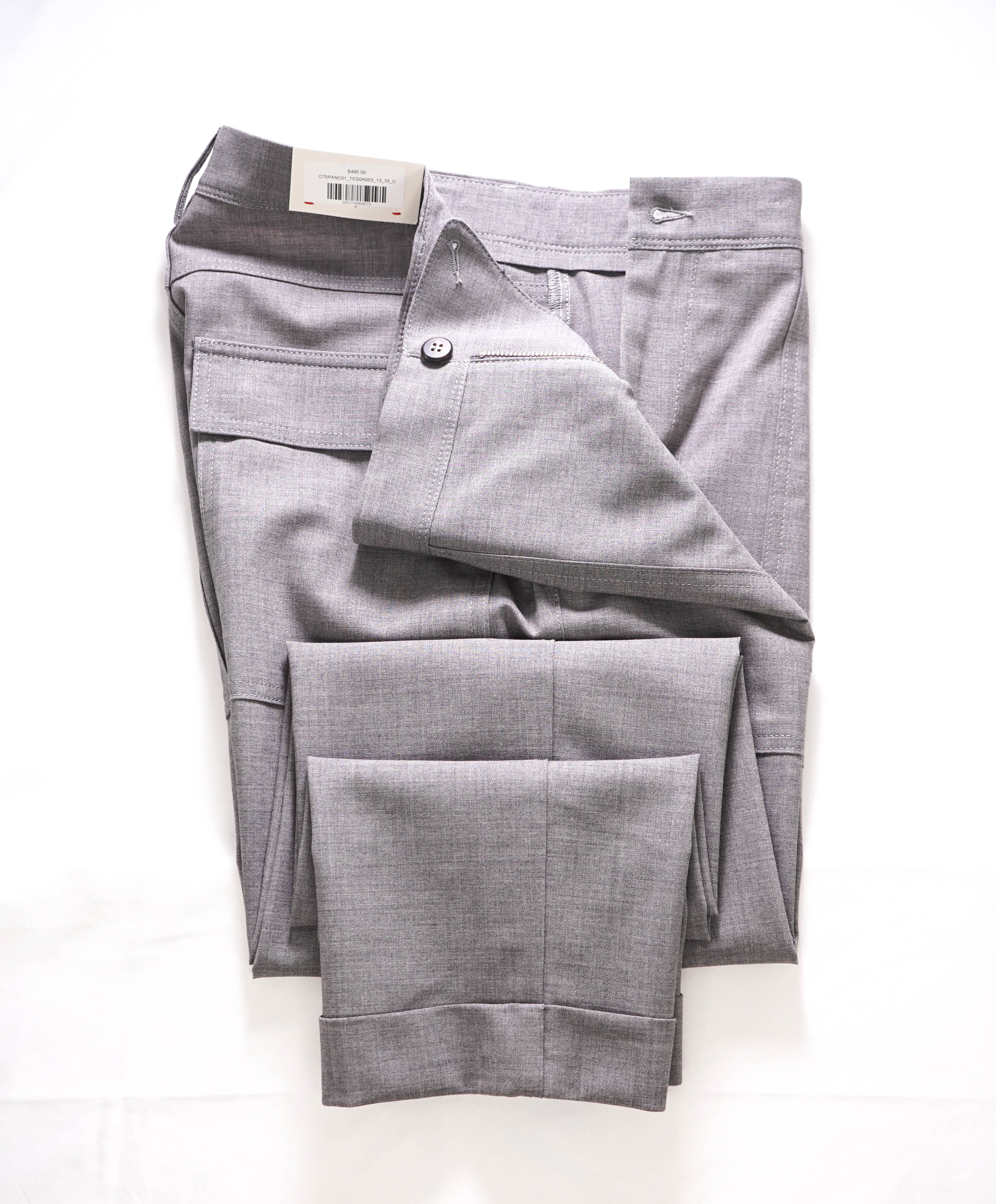 ELEVENTY - *PATCH POCKET* Wool Light Gray Premium Dress Pants- 33W