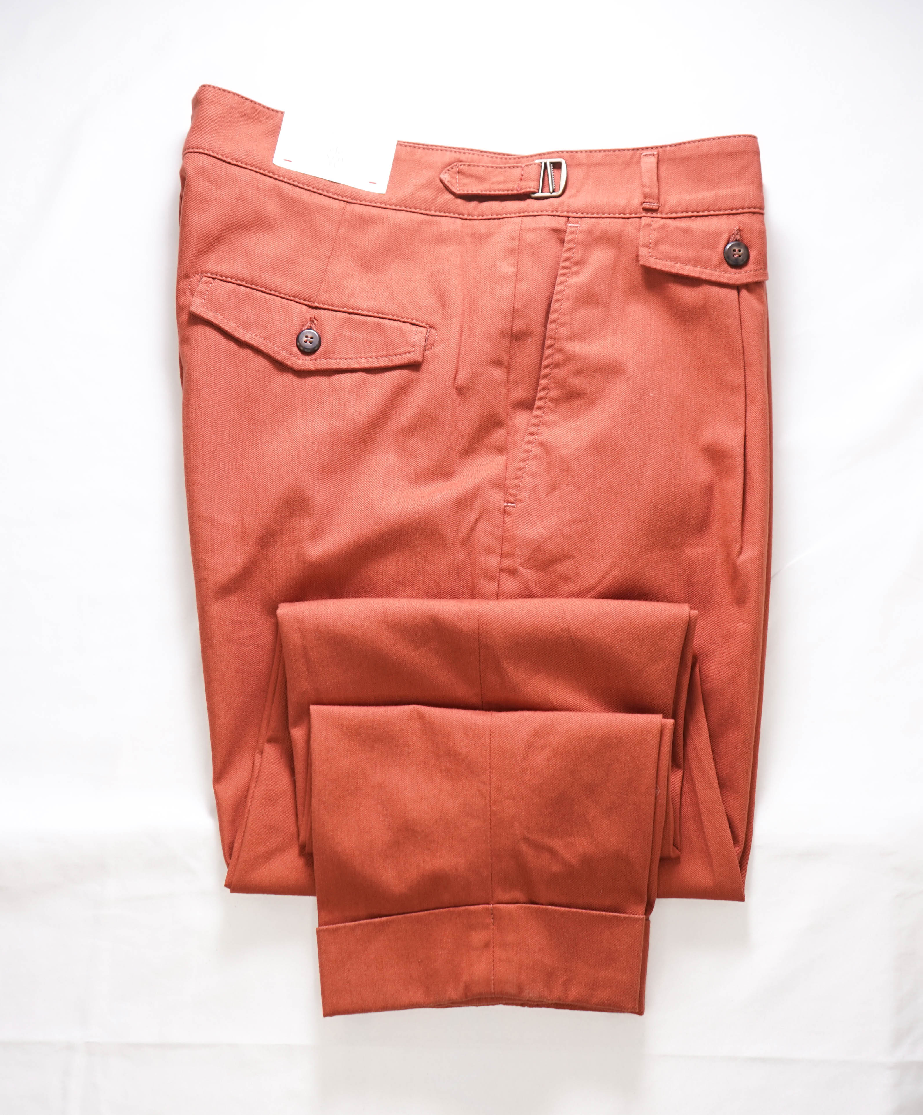 ELEVENTY - *SIDE TAB BELTED* Cotton/Elastane Red Slim Casual/Slim Pants- 33W