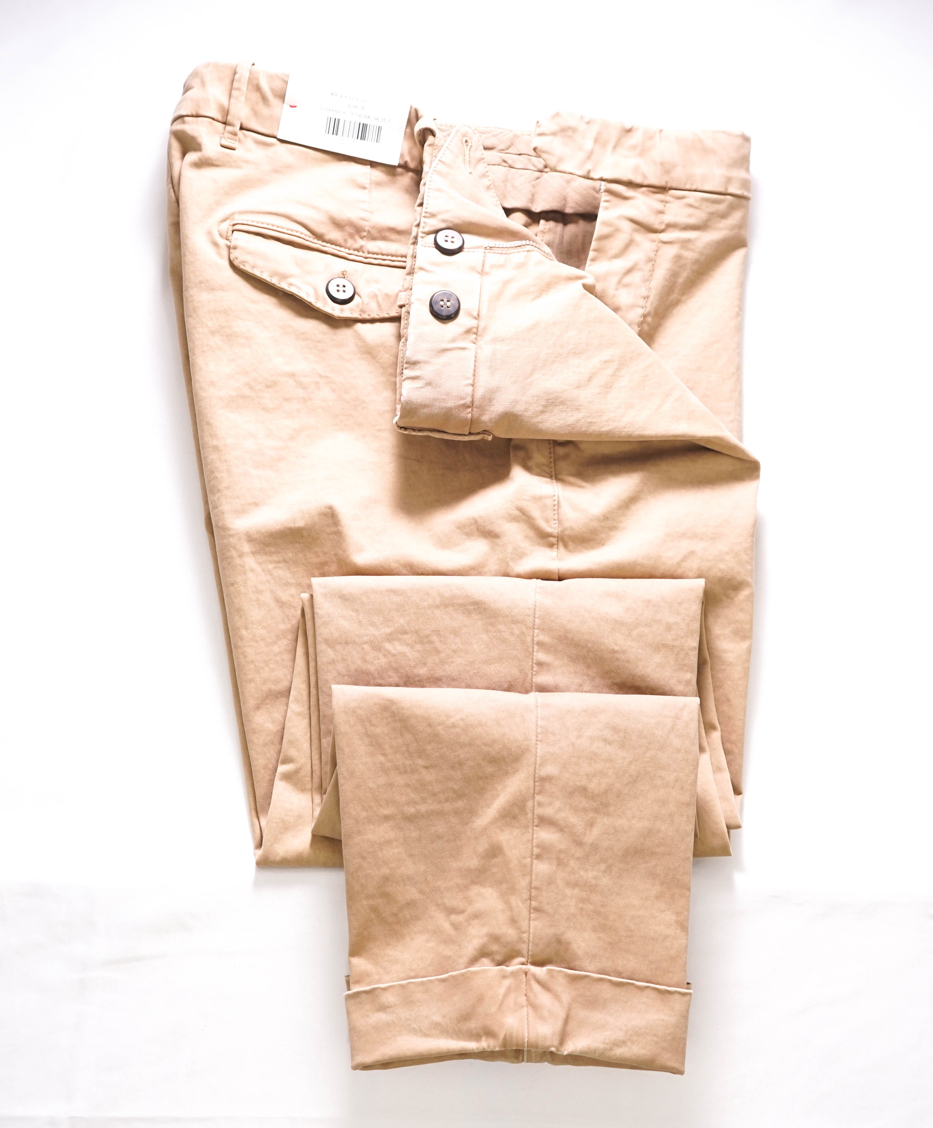 ELEVENTY - CAMEL Cotton/Elastane "MILANO" Fit Chino Casual/Slim Pants- 33W