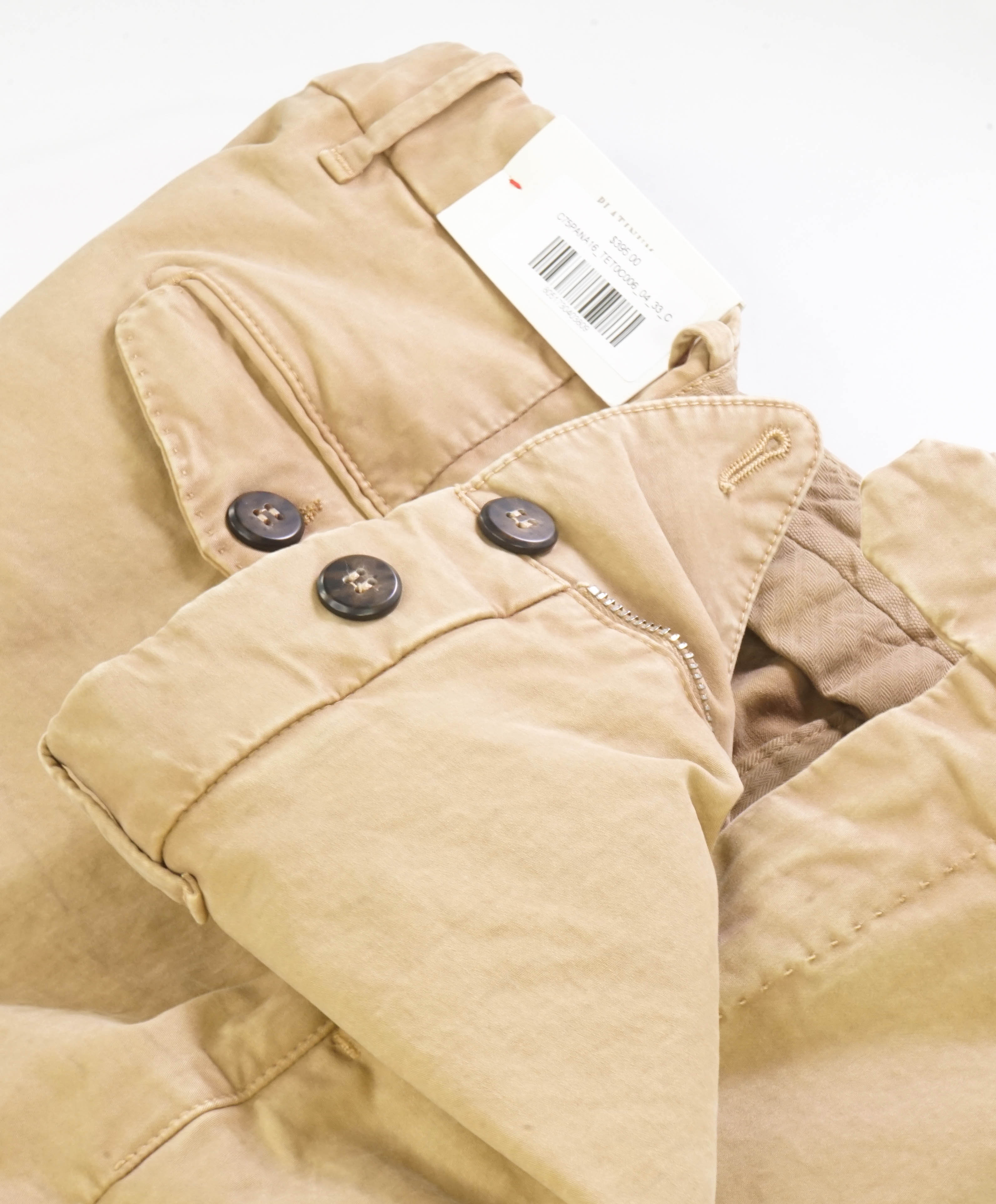 ELEVENTY - CAMEL Cotton/Elastane "MILANO" Fit Chino Casual/Slim Pants- 33W