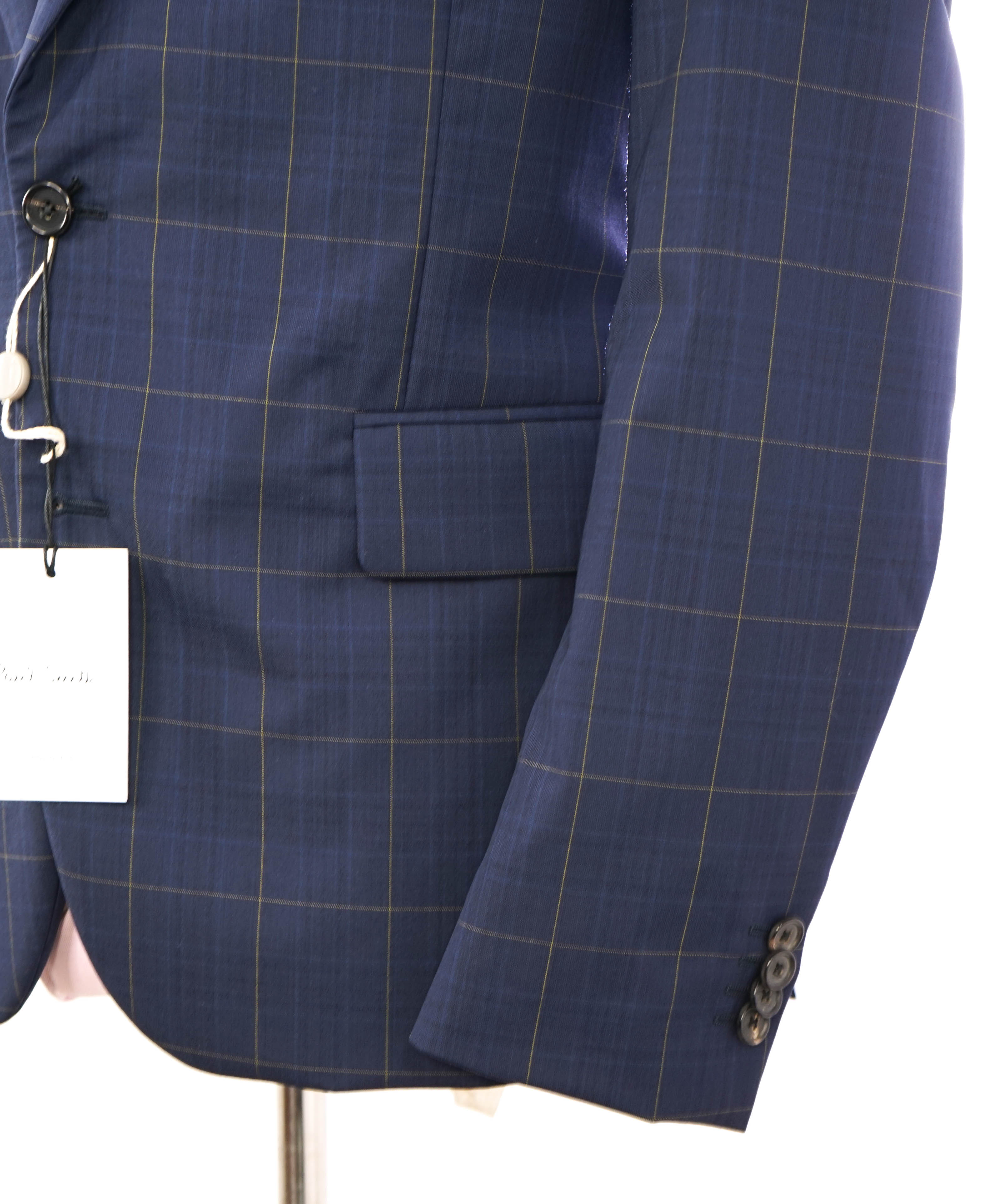 PAUL SMITH - by CARLO BARBERA "SOHO FIT" Wool Blue/Camel Check Suit - 42R