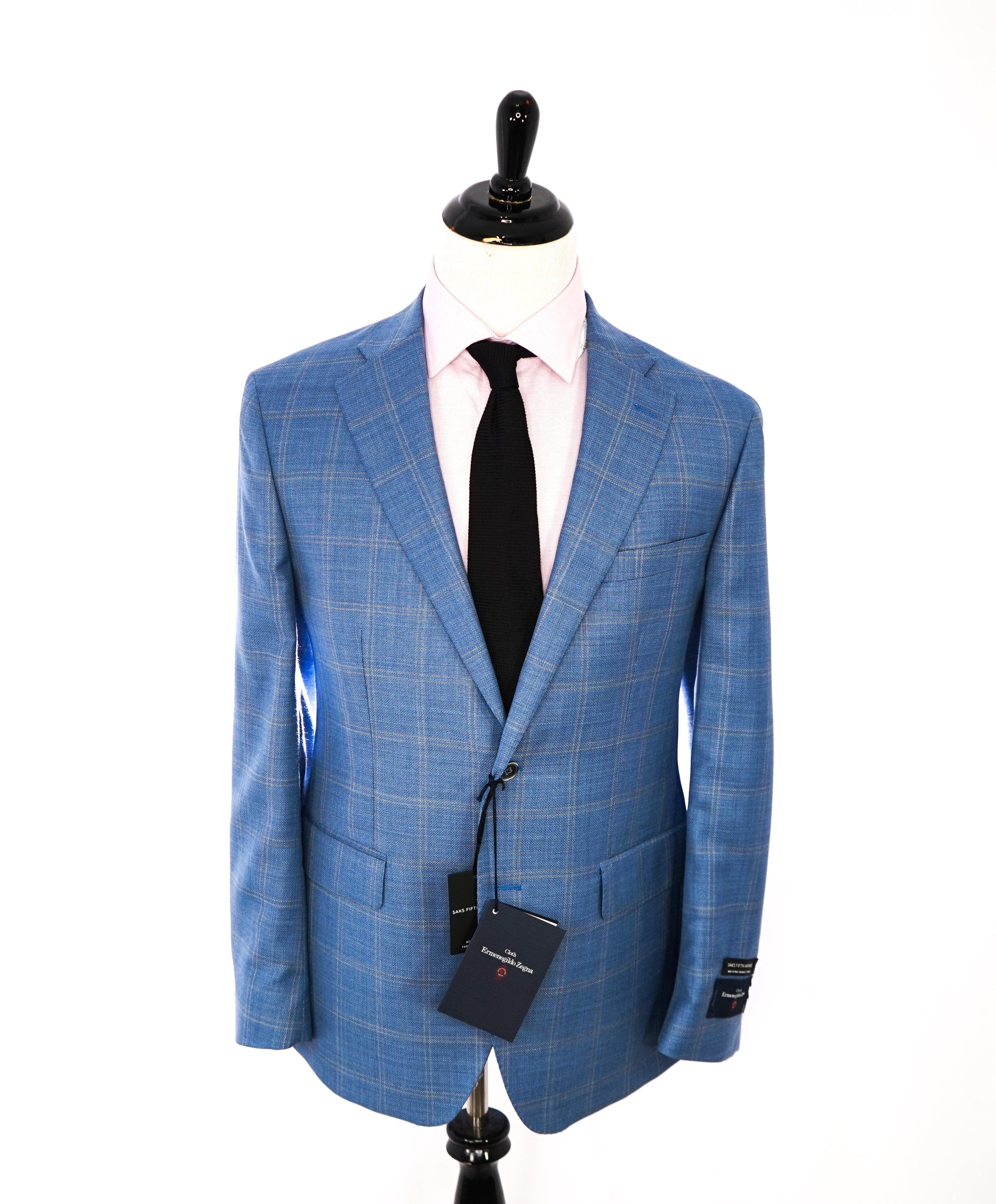 ERMENEGILDO ZEGNA Cloth - By SAKS FIFTH AVENUE "SILK Blend" Blue Blazer - 42R