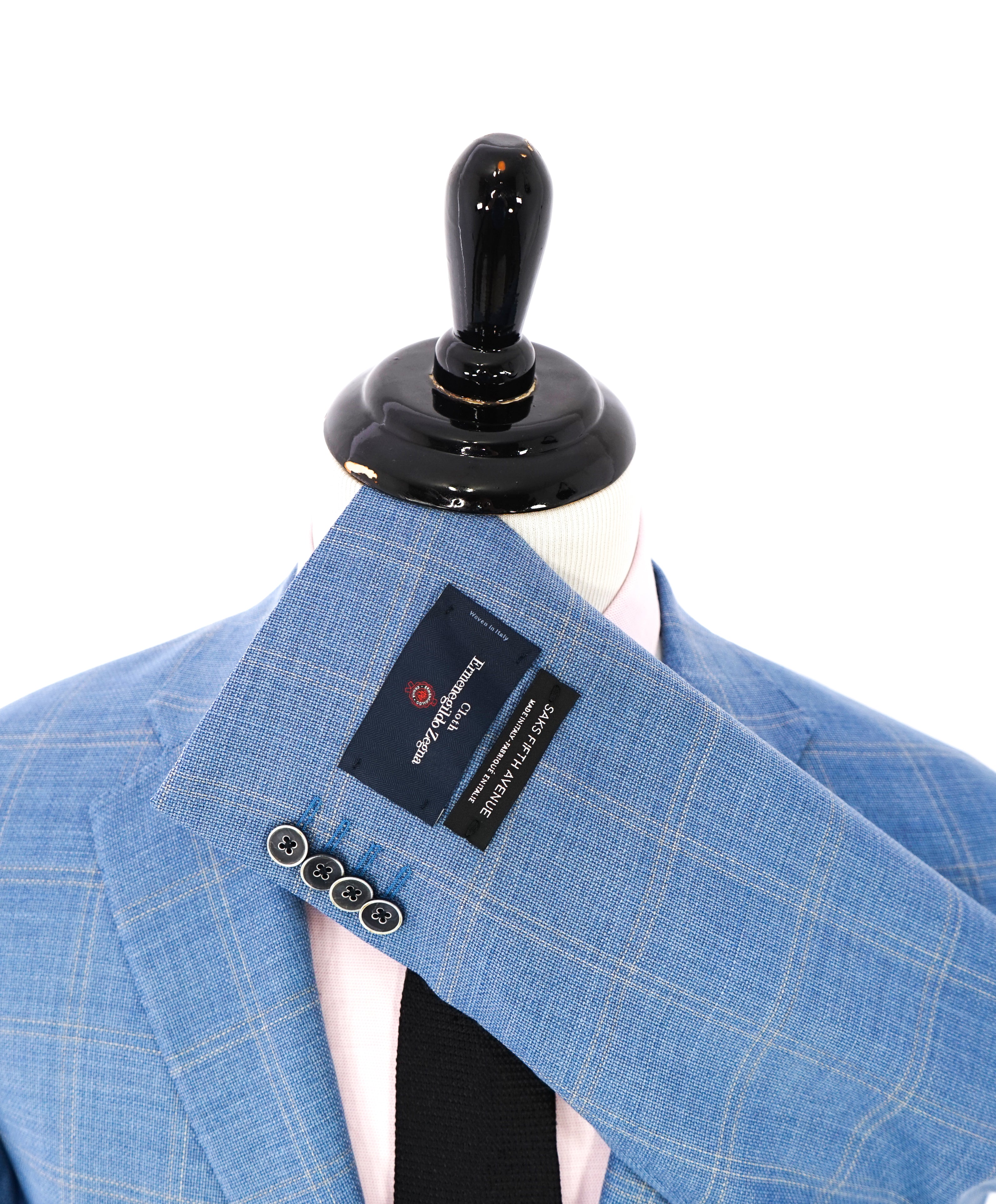 ERMENEGILDO ZEGNA Cloth - By SAKS FIFTH AVENUE "SILK Blend" Blue Blazer - 42R