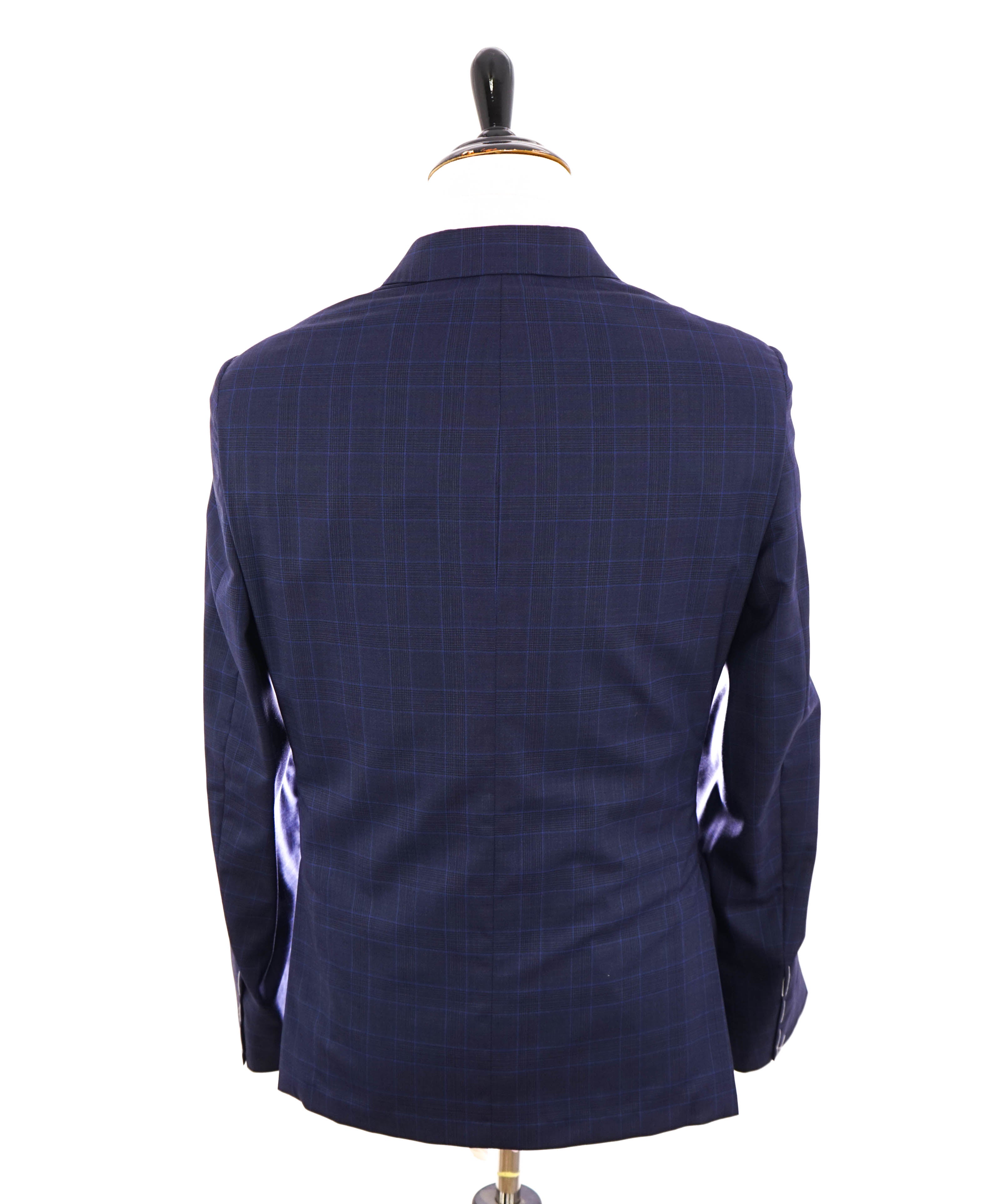 SAMUELSOHN - CUSTOM Blue Check Plaid "LORO PIANA" SILK Fabric Suit - 45S/38W