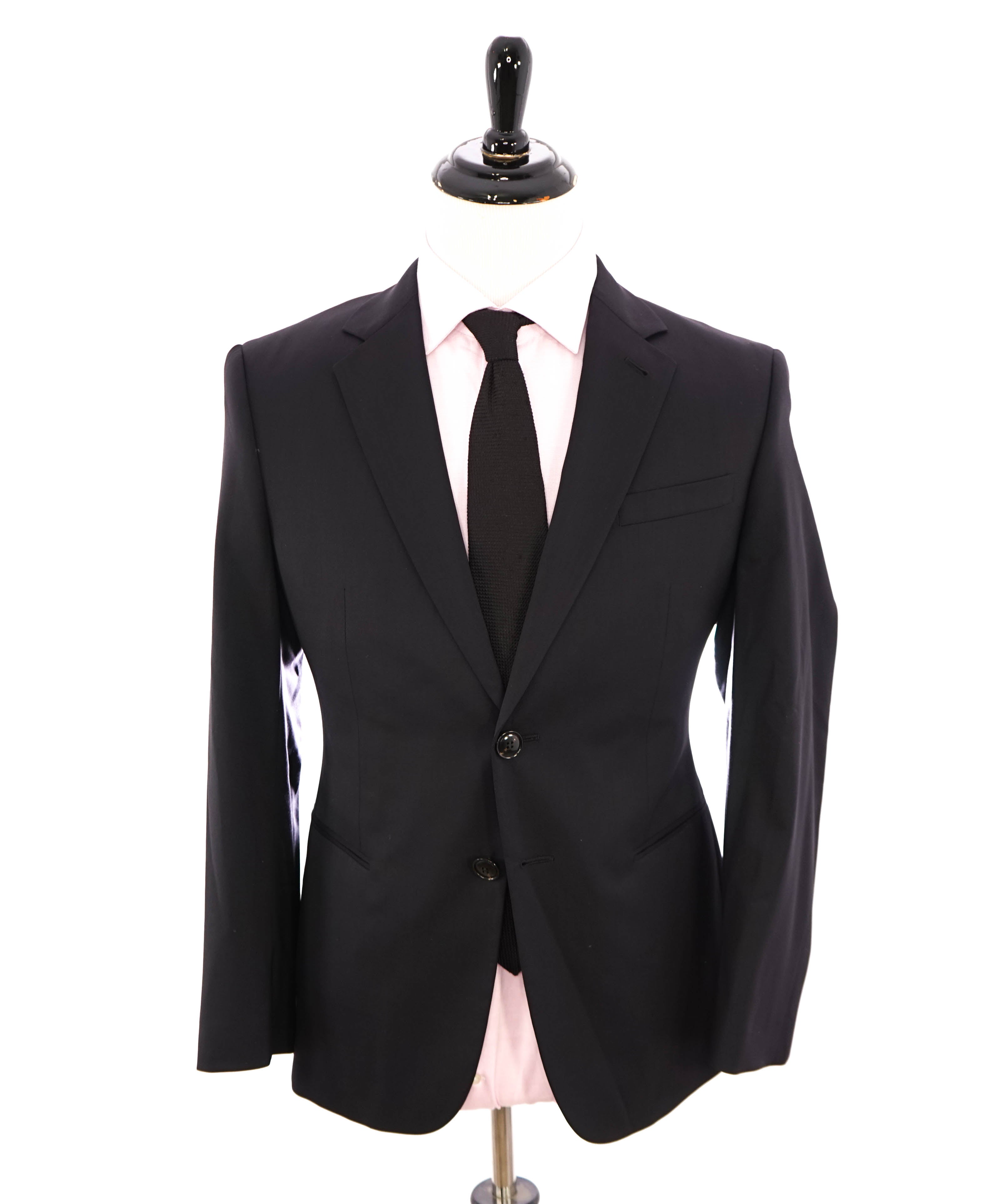 GIORGIO ARMANI - Jet Black 2-Button Super 150's “TAYLOR” Collection Suit - 38S