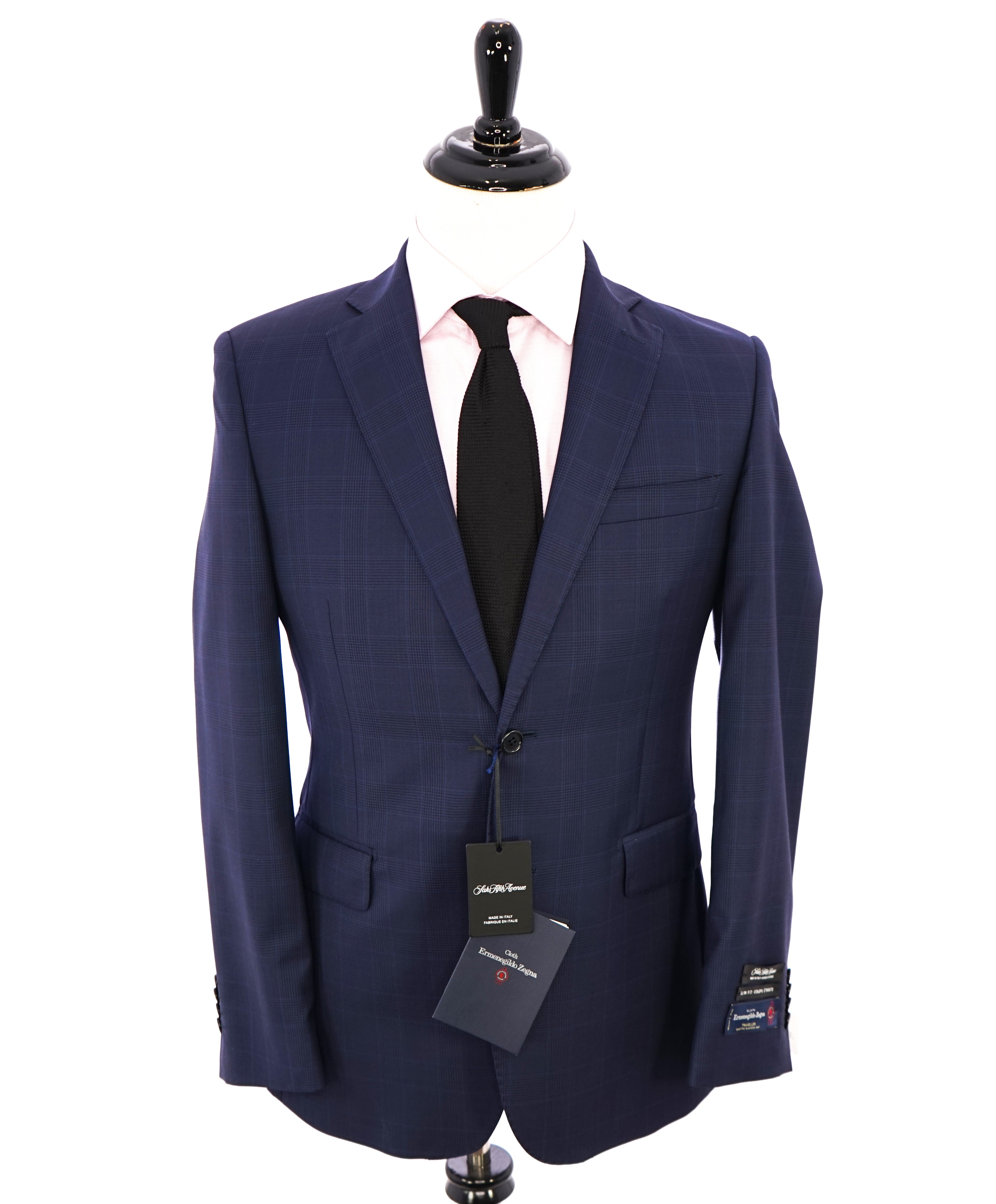 ERMENEGILDO ZEGNA - By SAKS FIFTH AVENUE Bold Blue Plaid Check Suit - 40R