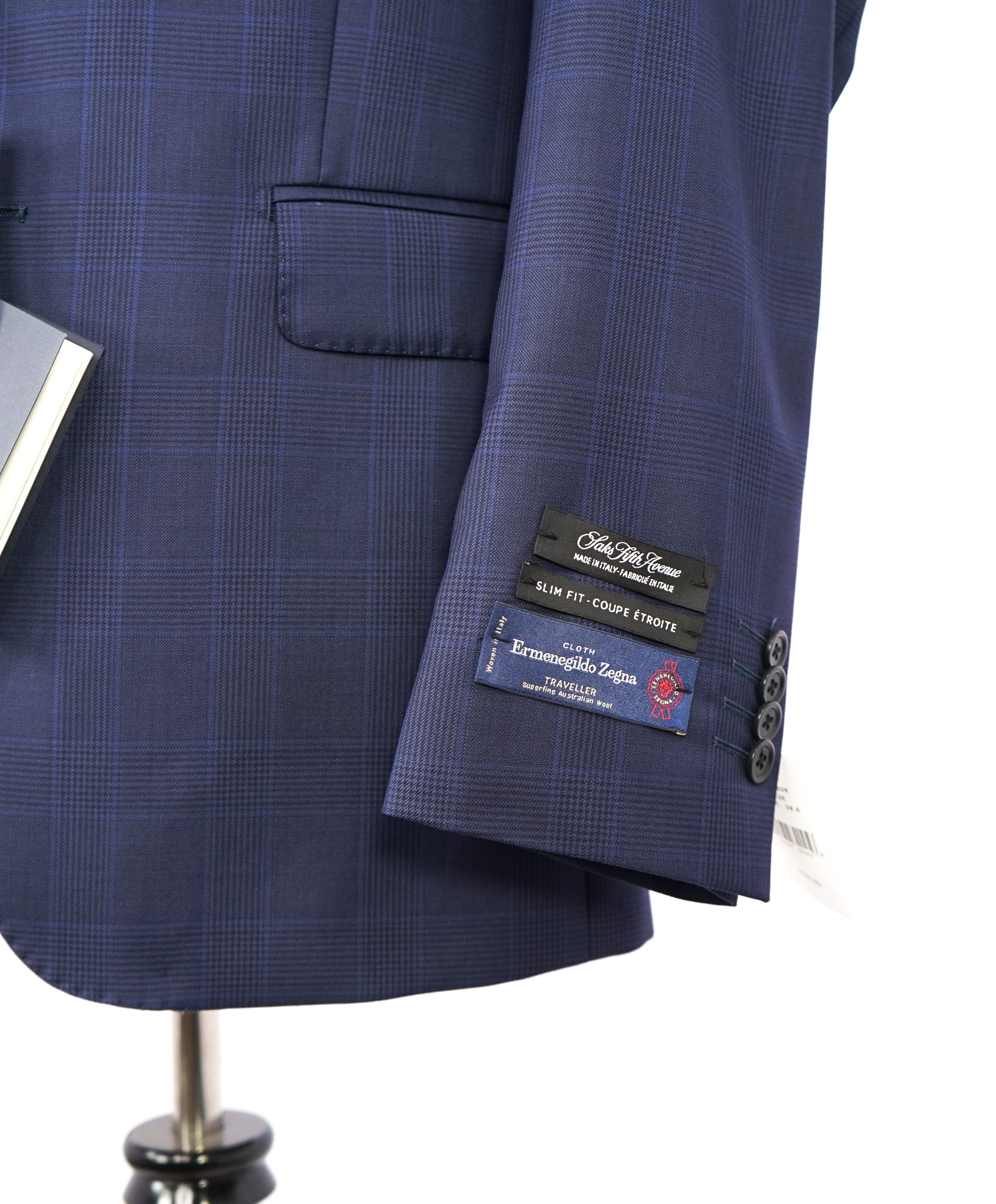 ERMENEGILDO ZEGNA - By SAKS FIFTH AVENUE Bold Blue Plaid Check Suit - 40L