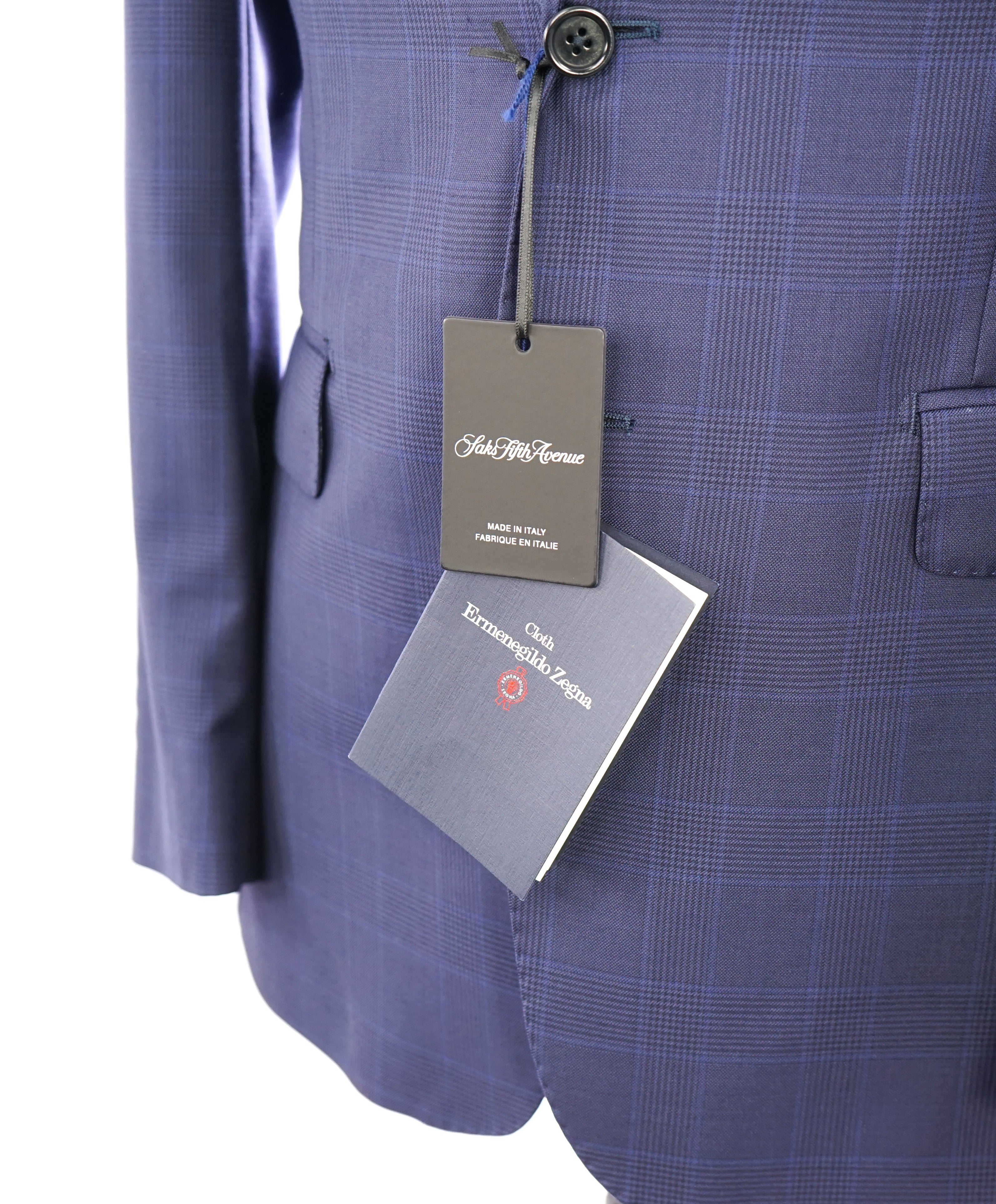 ERMENEGILDO ZEGNA - By SAKS FIFTH AVENUE Bold Blue Plaid Check Suit - 40R