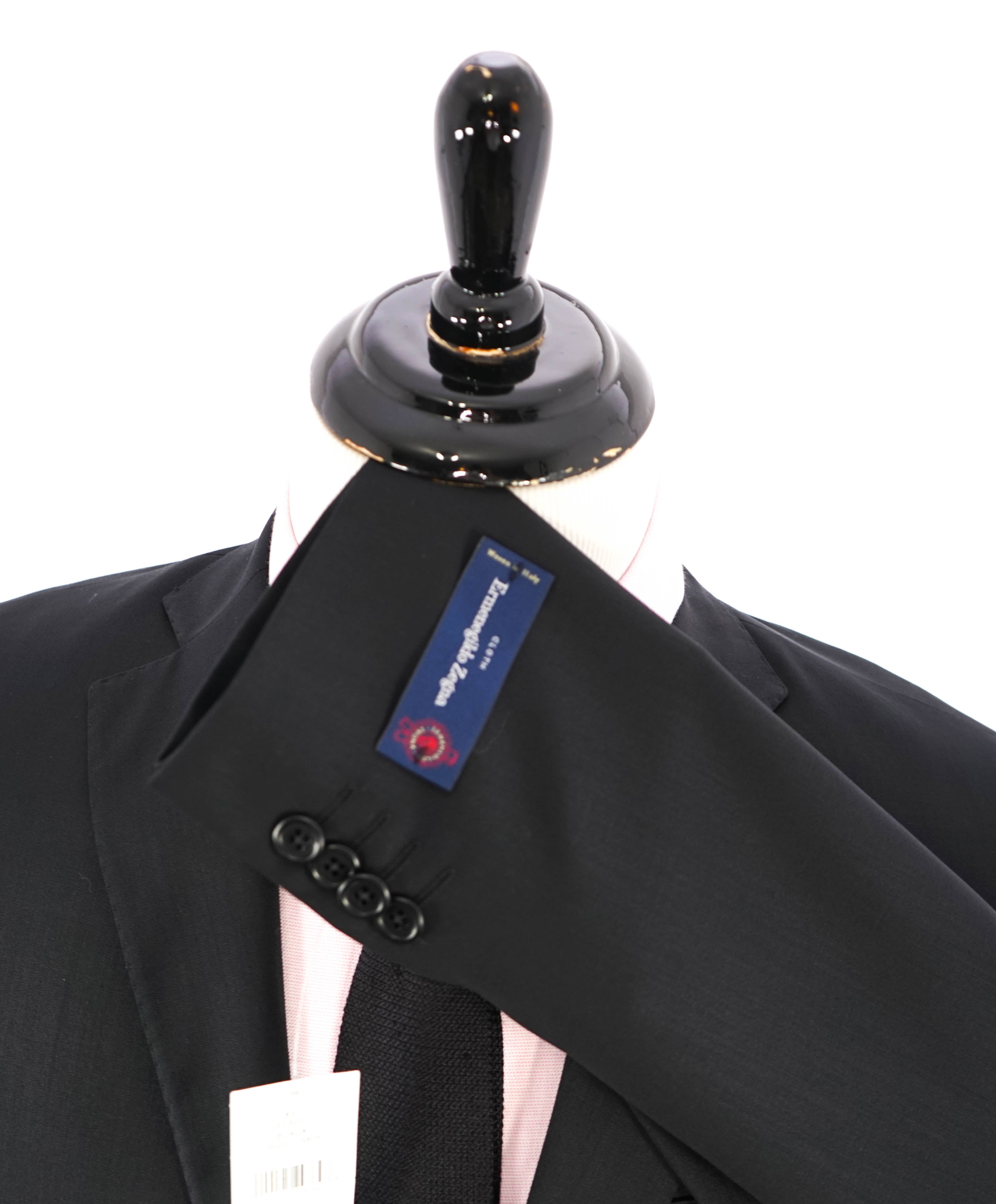 ERMENEGILDO ZEGNA - By SAKS FIFTH AVENUE SILK BLEND "Slim" Black Suit - 36R