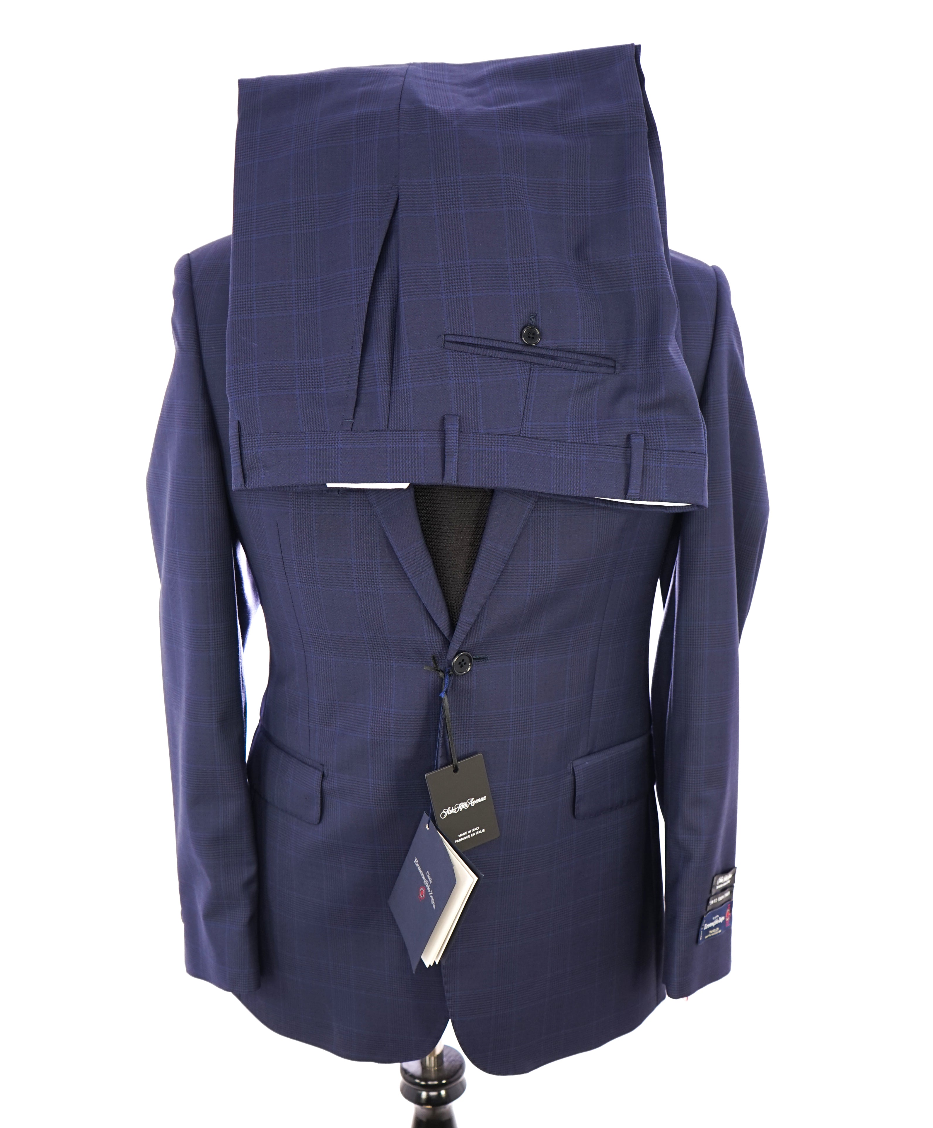 ERMENEGILDO ZEGNA - By SAKS FIFTH AVENUE Bold Blue Plaid Check Suit - 40R