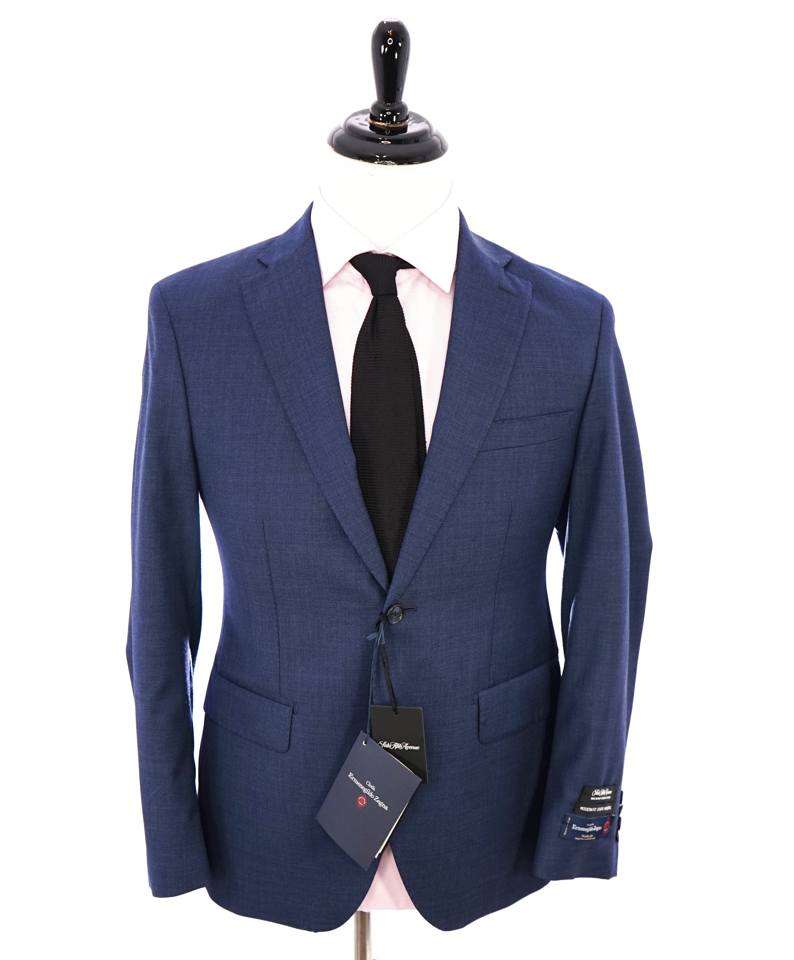 ERMENEGILDO ZEGNA - By SAKS FIFTH AVENUE Medium Blue Modern Fit Suit - 40S