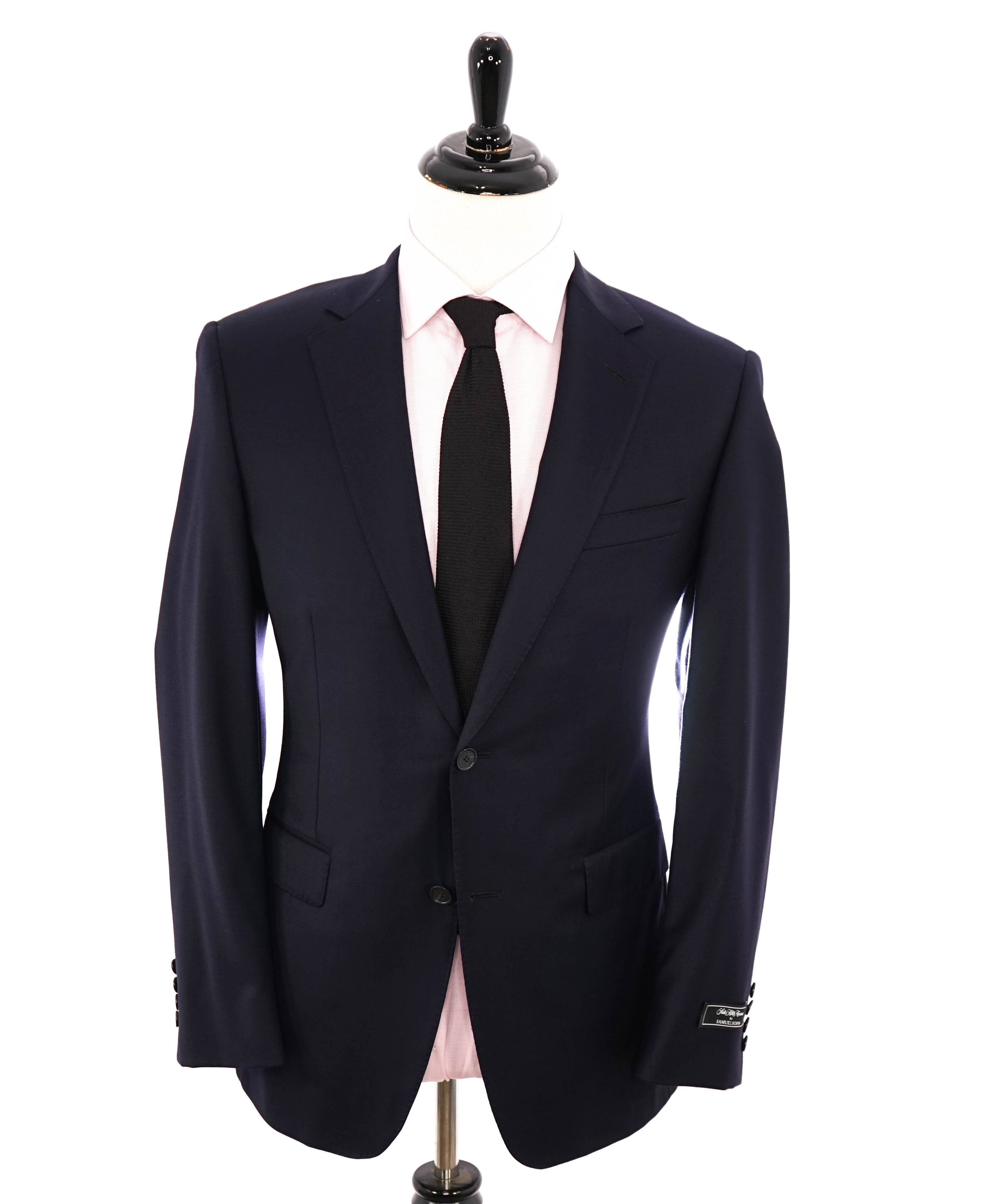 SAMUELSOHN - LYCRA BLEND Super 130's Performance Wool Navy Suit - 40R