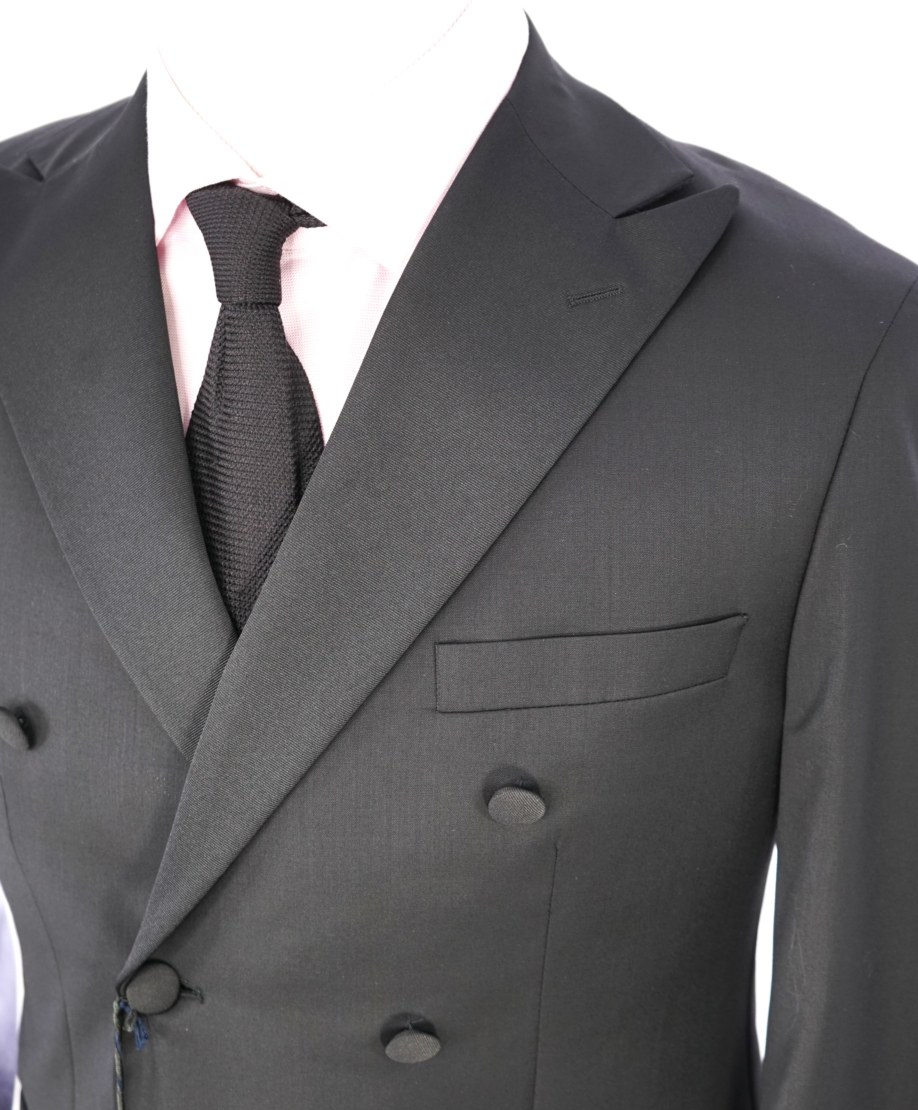 ERMENEGILDO ZEGNA - By SAKS FIFTH AVENUE "SILK" Black DB Tuxedo Suit - 38S