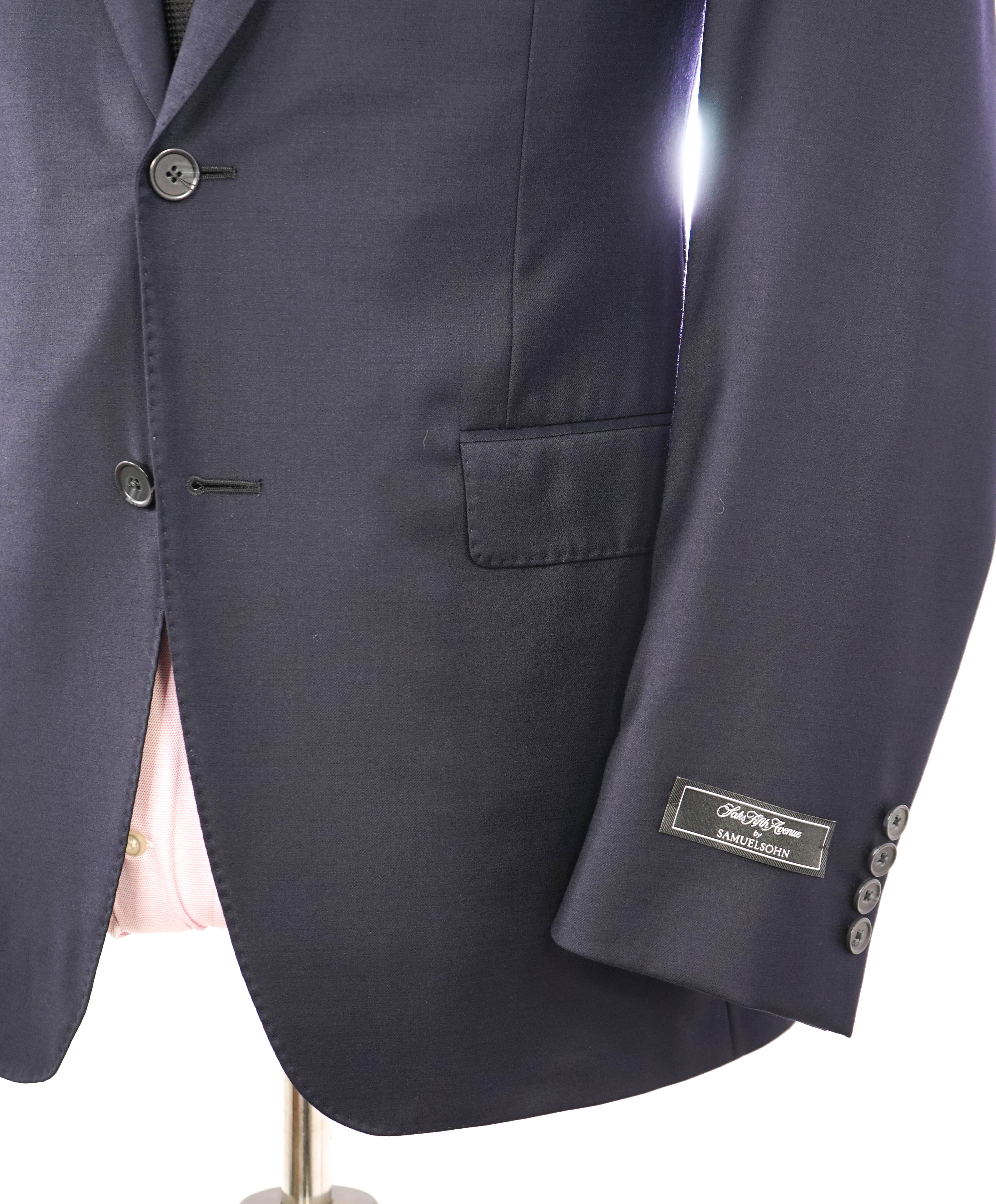 SAMUELSOHN - LYCRA BLEND Super 130's Performance Wool Navy Suit - 40R