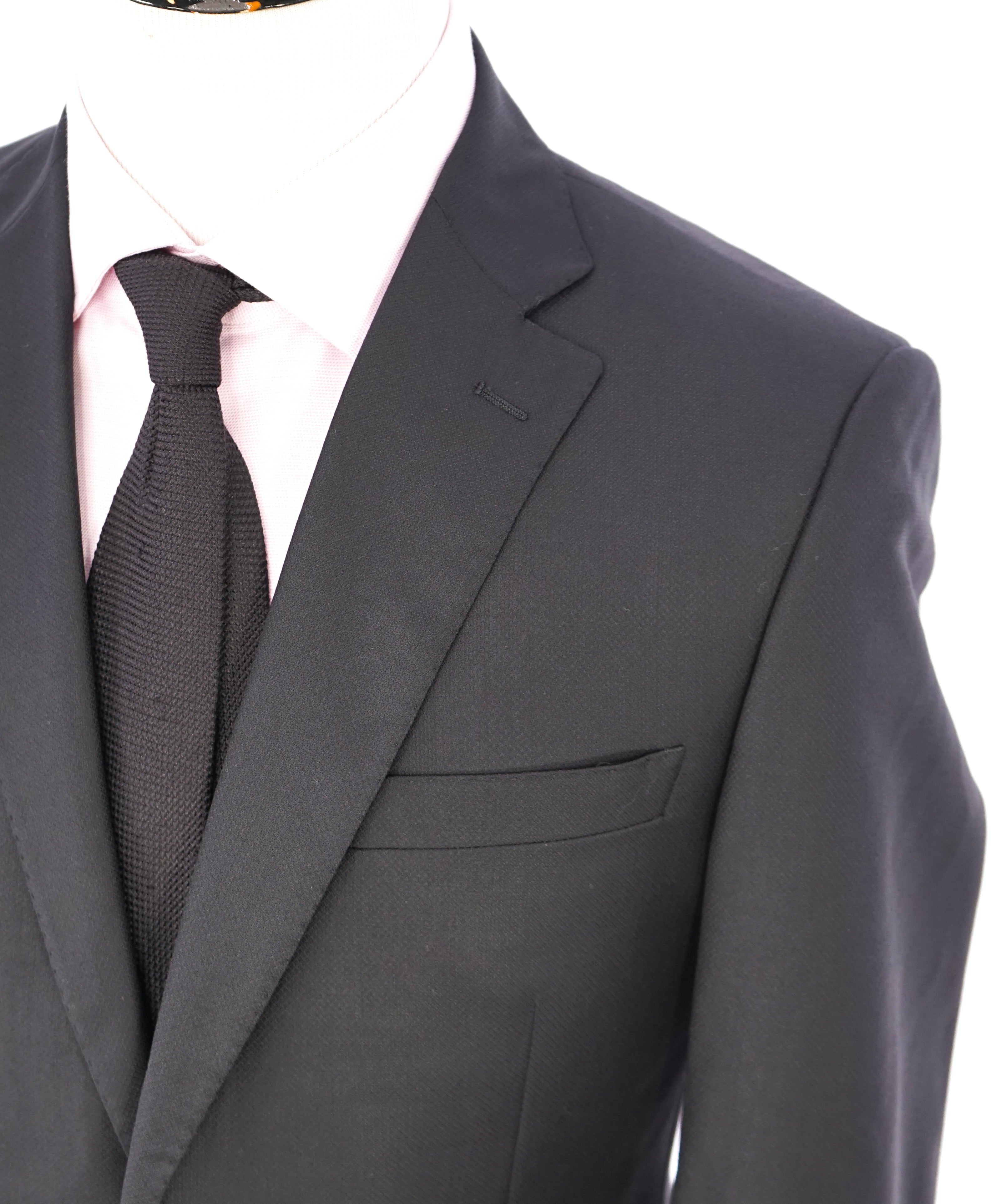 ERMENEGILDO ZEGNA - By SAKS FIFTH AVENUE Textured Weave Black Suit - 40R