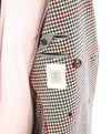 $2,250 ELEVENTY - Ivory/Black/Red Houndstooth CASHMERE/Wool Coat -44R (54 EU)