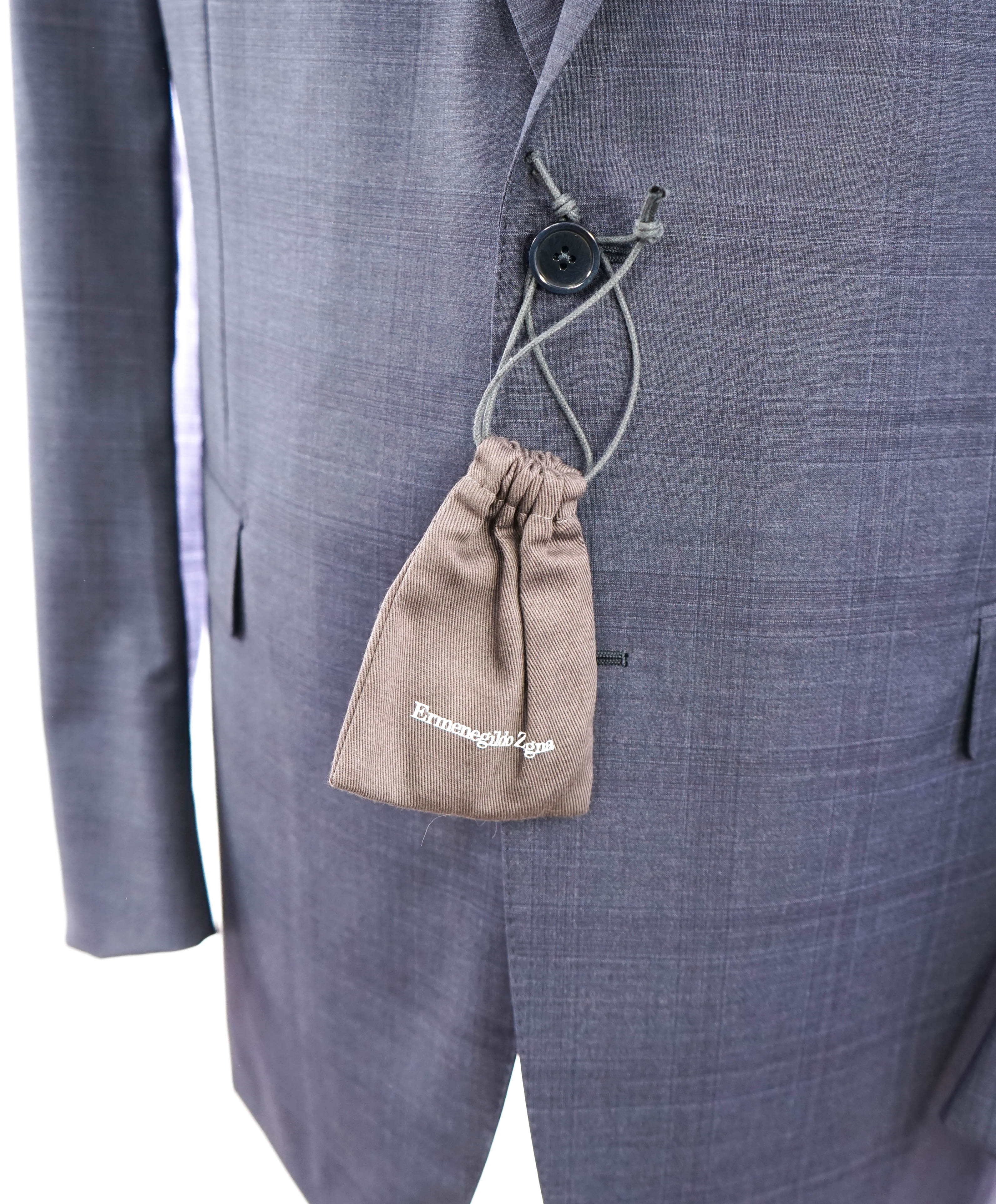 ERMENEGILDO ZEGNA -"MILANO" Tonal Blue Check Plaid Suit - 60L