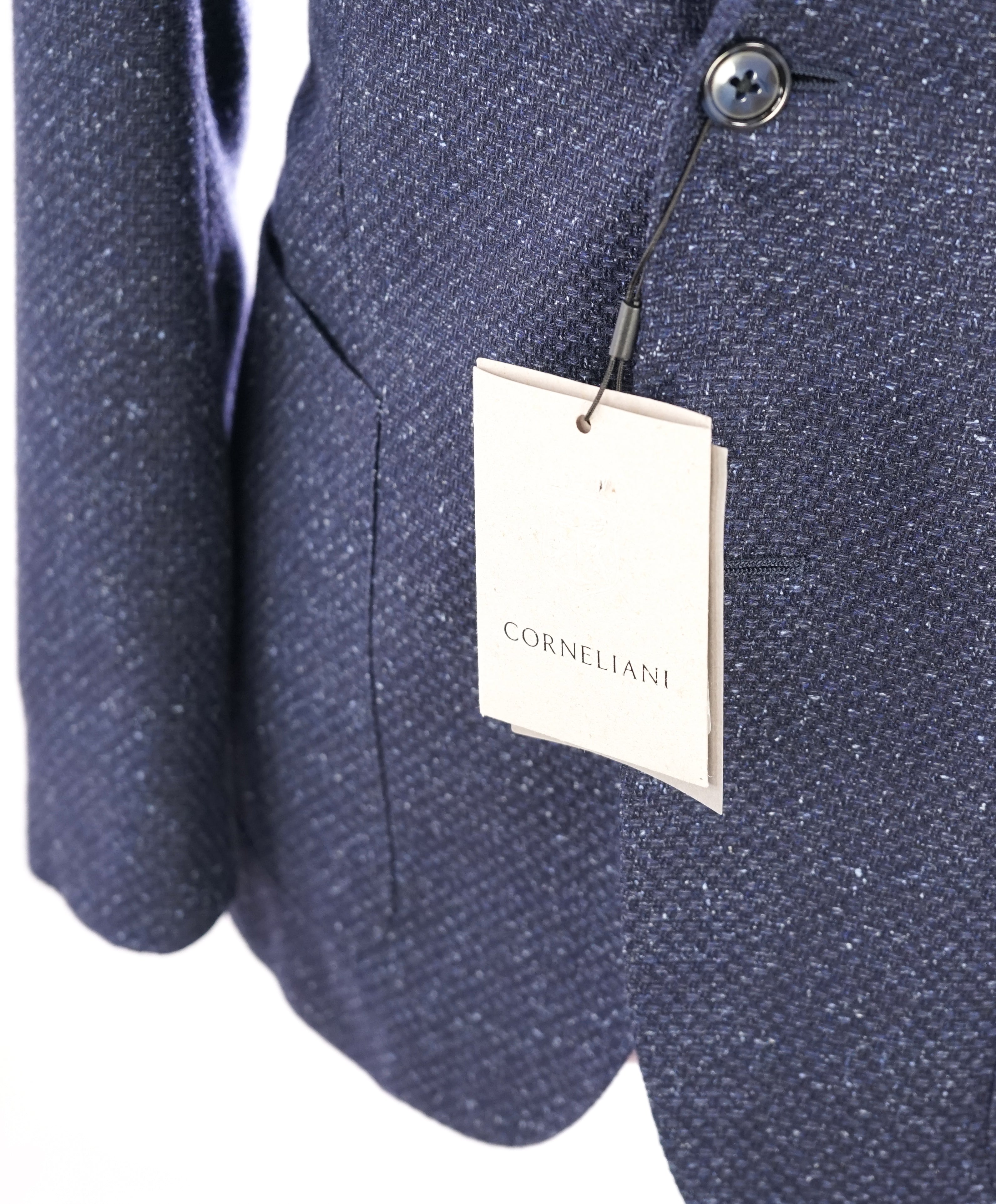 CORNELIANI - Wool Silk Blend *Patch Pocket* Blue Fleck Blazer - 38R